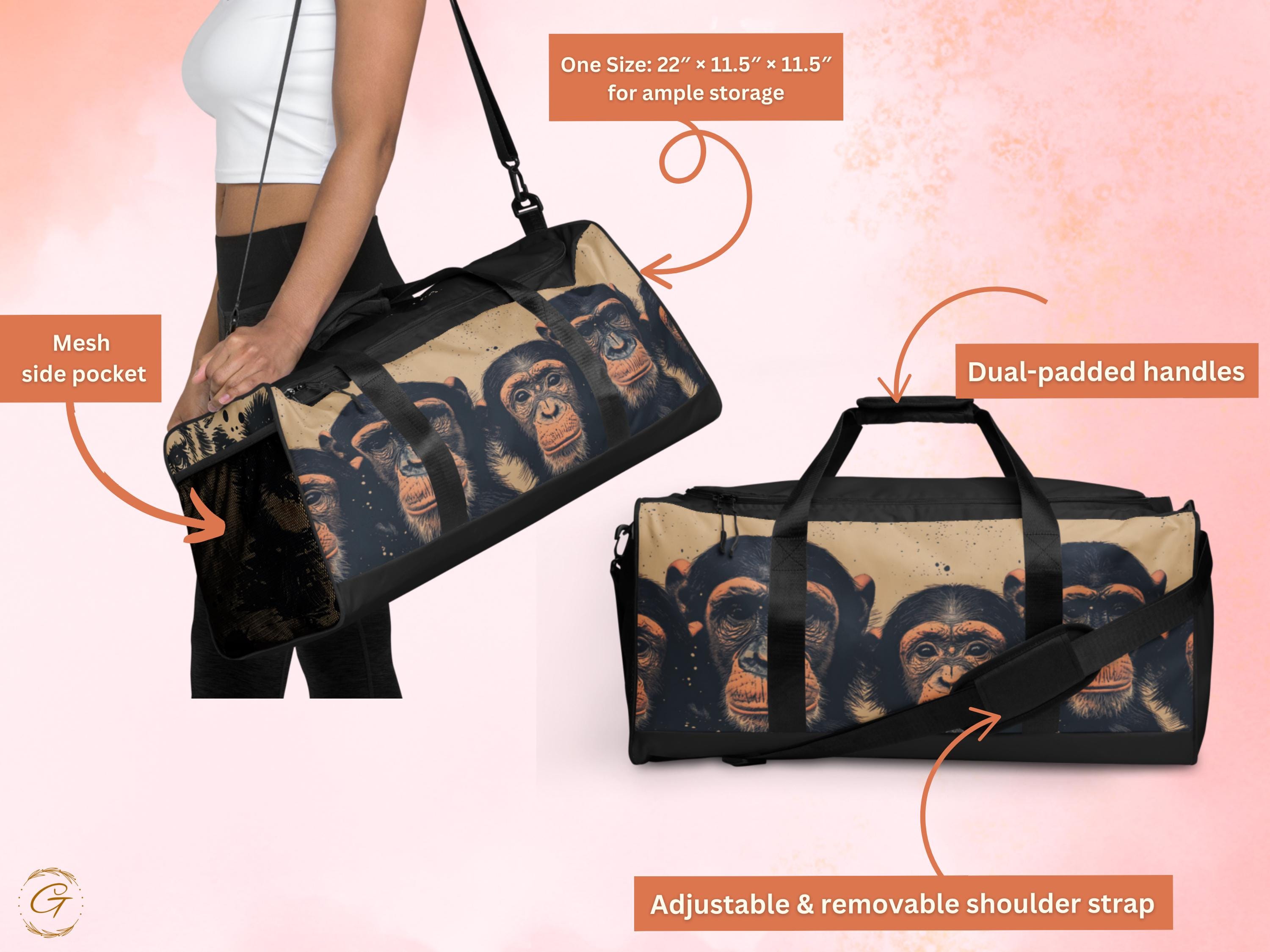 Chimpanzee AOP Duffel Bag - Cool Animal Print Gym Bag