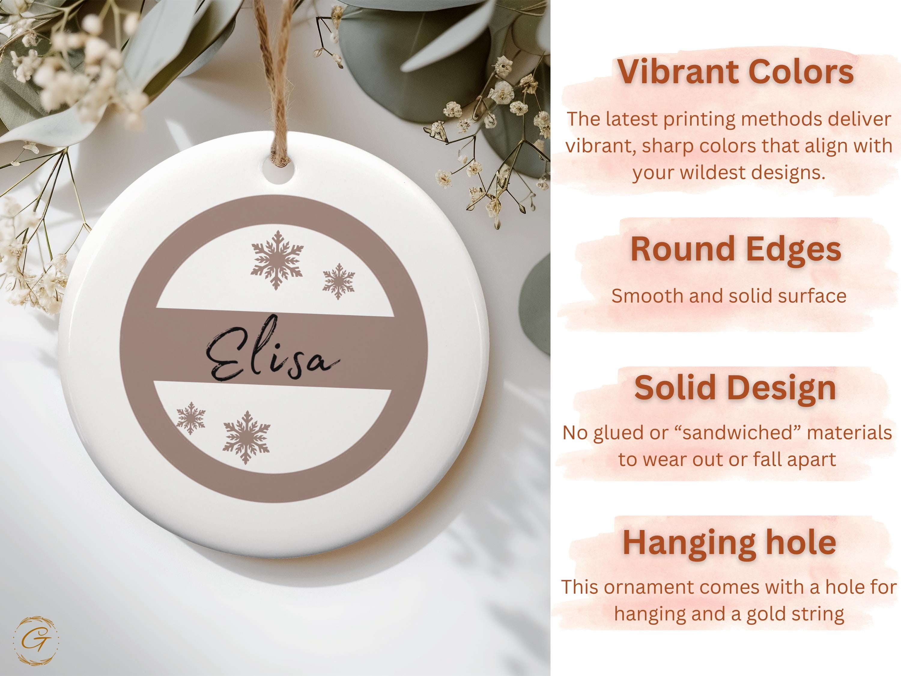 Personalized Christmas Ornament, Custom Name Holiday Decoration, Snowflake Design, Christmas Tree Hanging Decor, Ideal Holiday Keepsake Gift