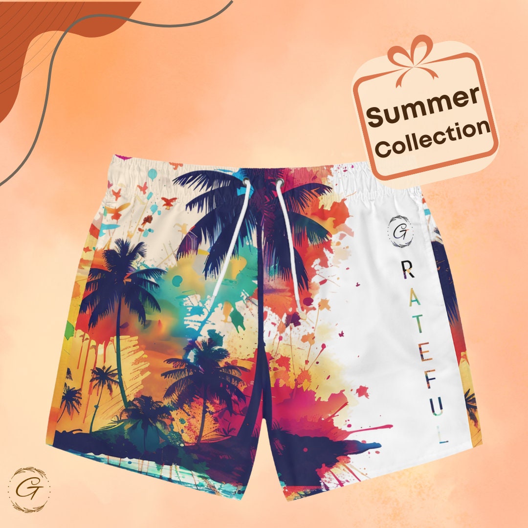 Tropical Beach Swim Trunks