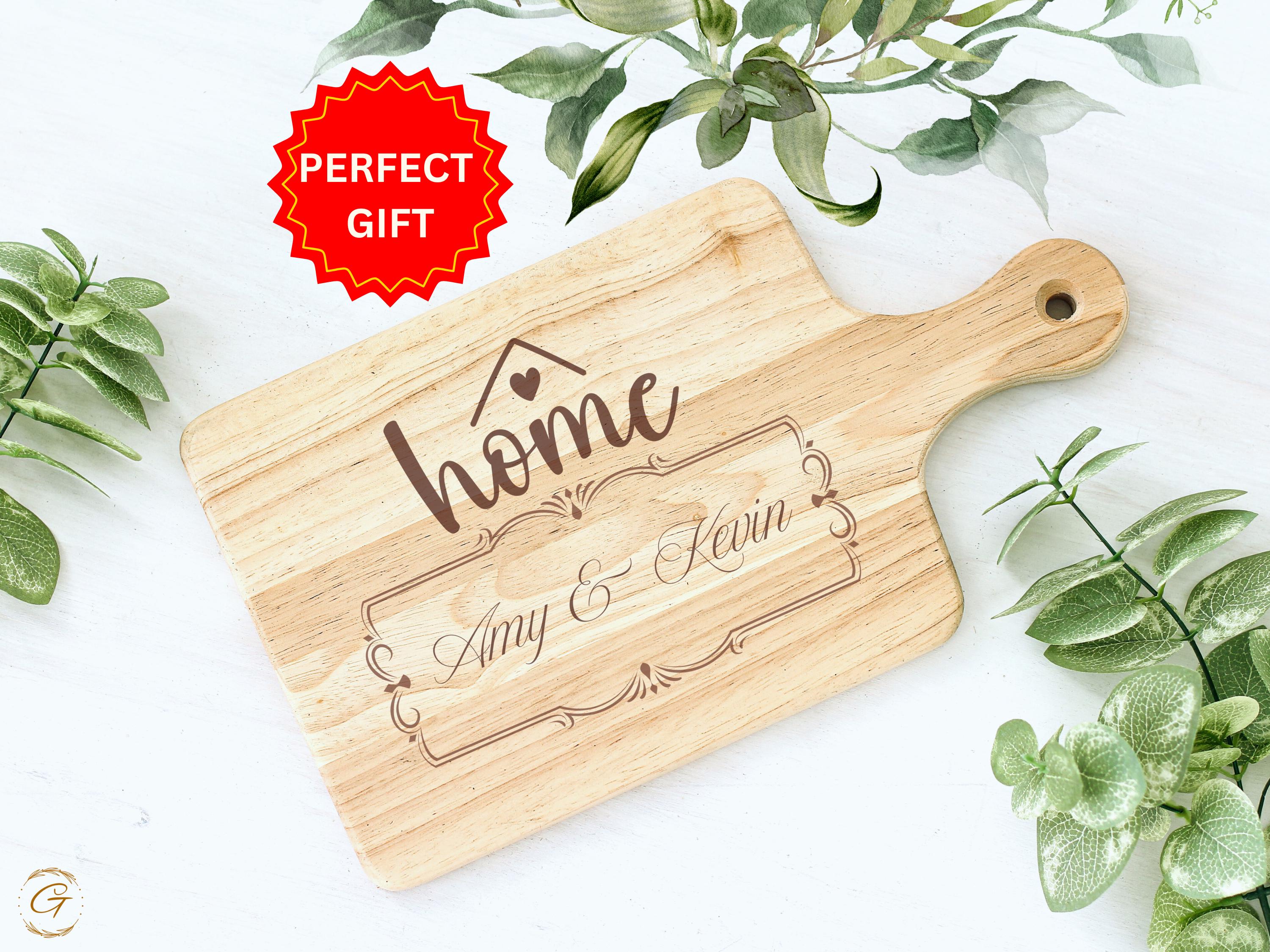 Personalized Cutting Board with Couple's Names - Custom Home Kitchen Decor