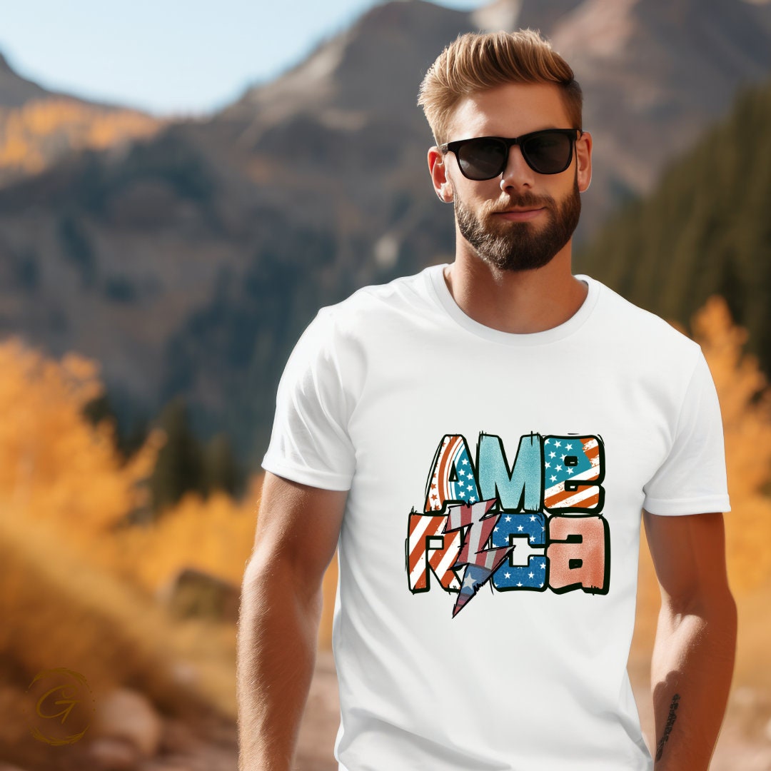 AMERICA T-Shirt Stylish Graphic Word Tee