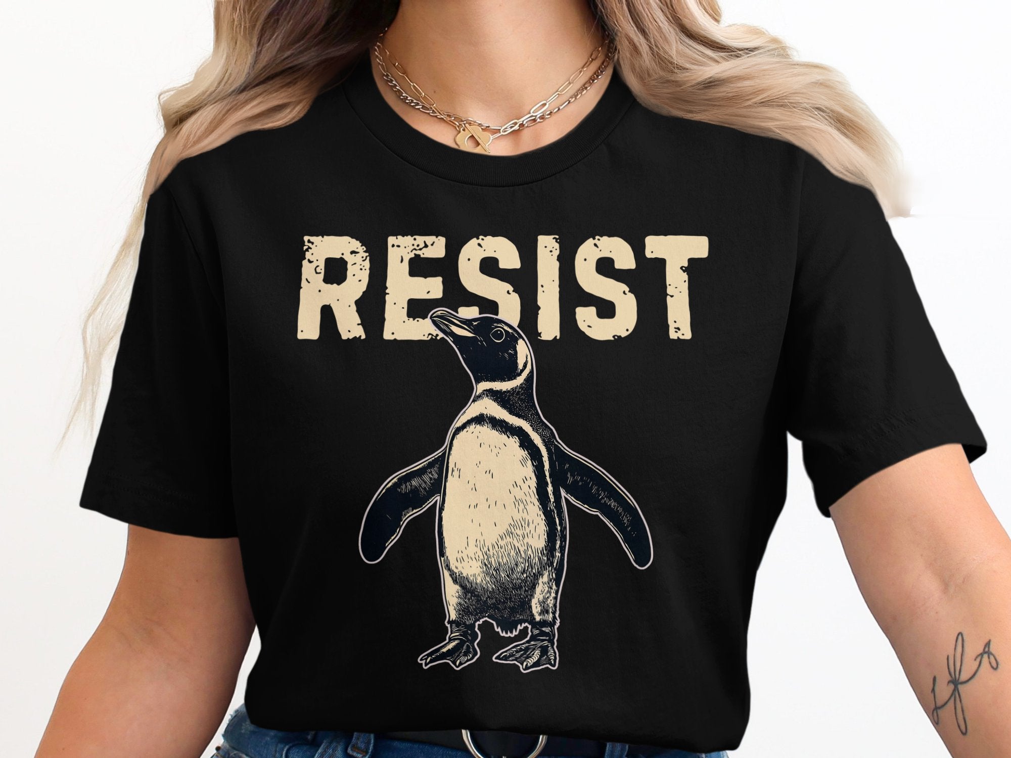 Resist Penguin Graphic Tee Shirt product type