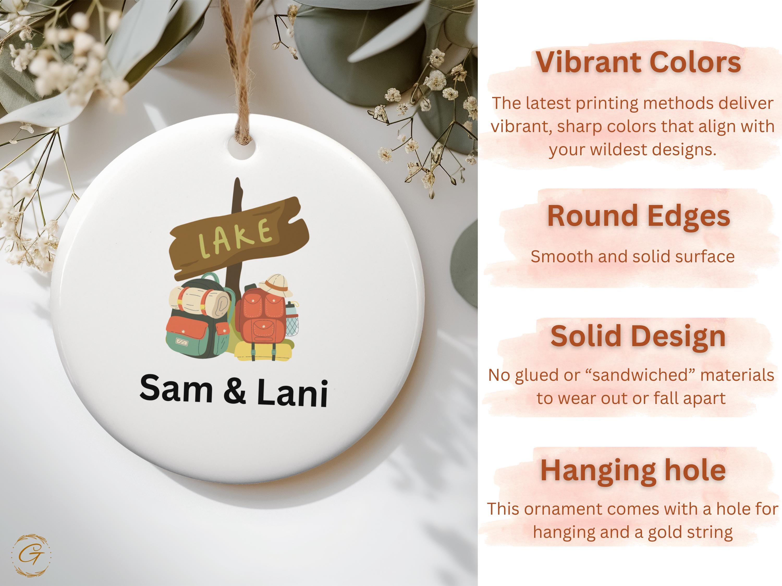 Custom Travelers Ornaments, Personalized Hiking Ornaments