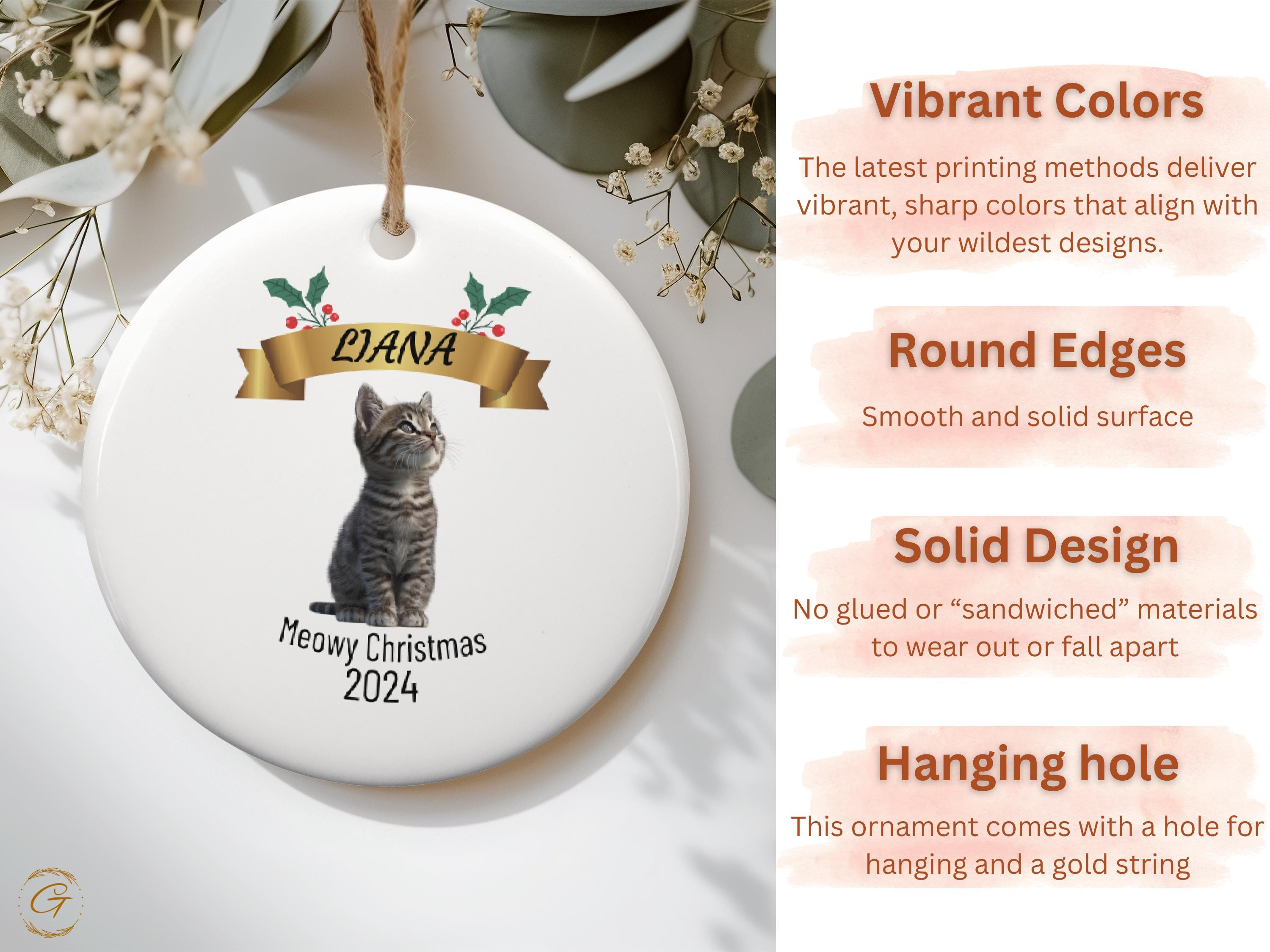 Personalized Cat Christmas Ornament 2024