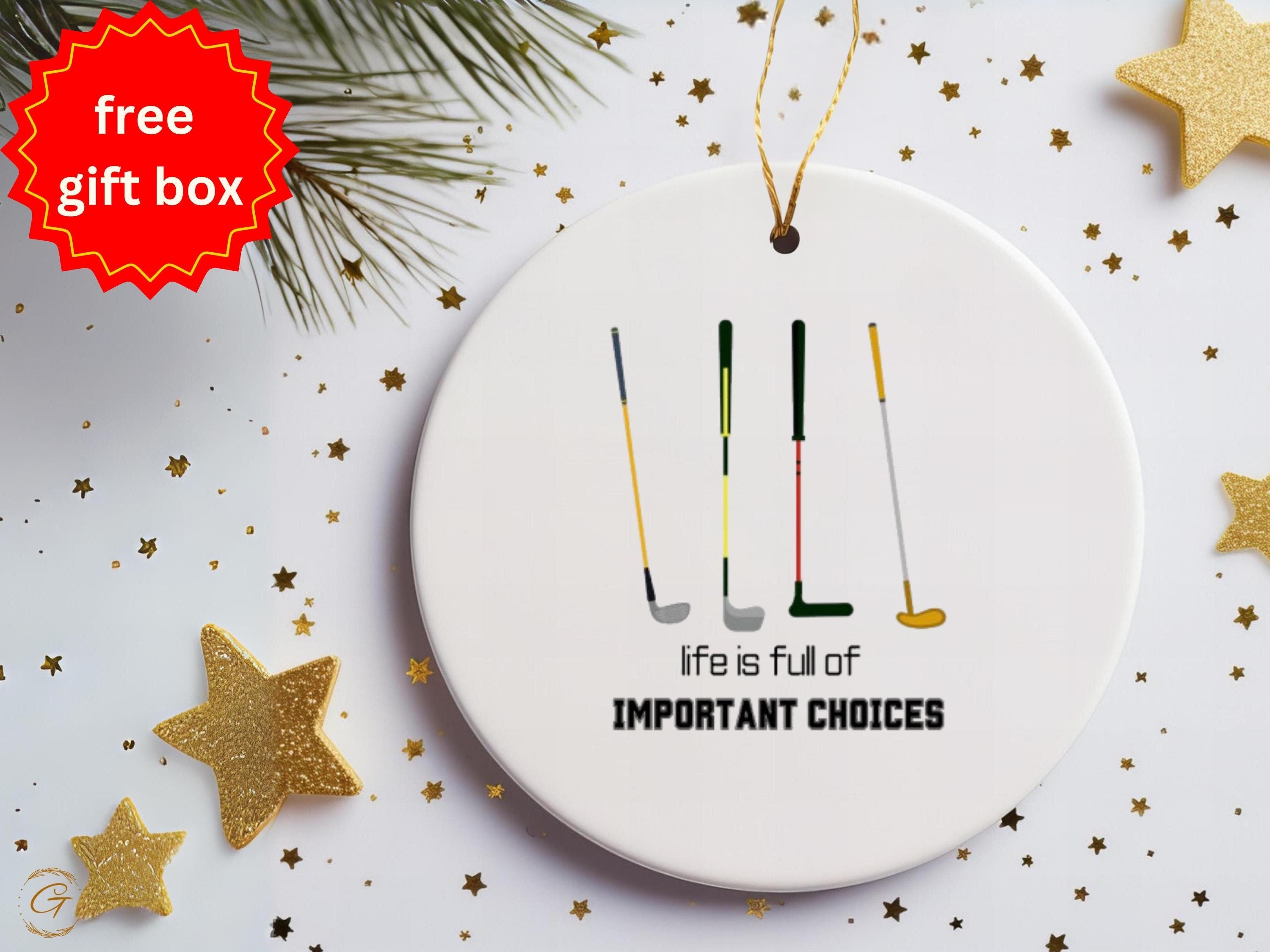 Golf Club Ornament Decor, Unique Gifts for Golfer, Fun Sports Decoration, Golf Lover Gifts, Ideal Gift for Golf Enthusiast, Holiday Keepsake