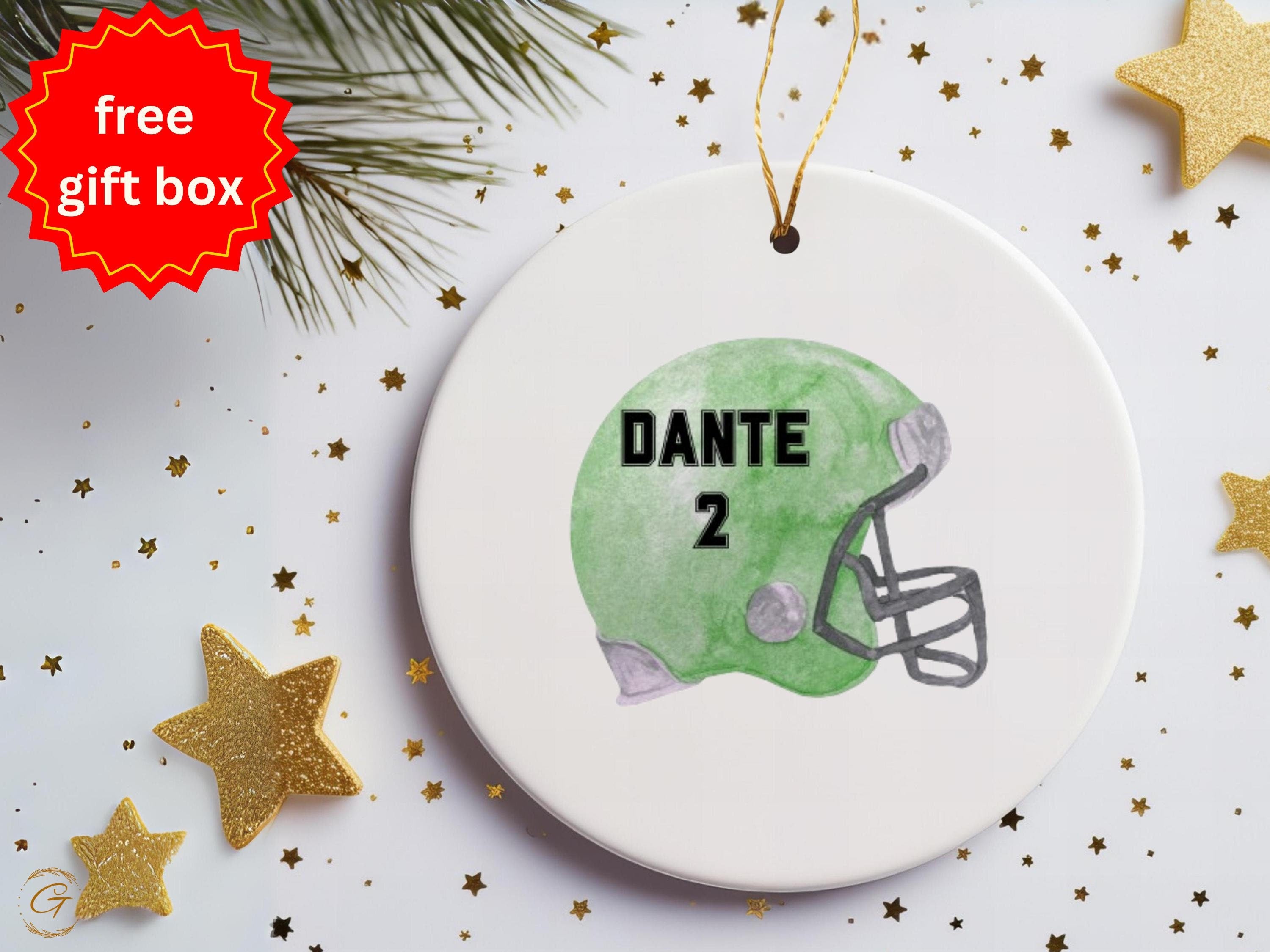 Personalized Football Helmet Ornament, Custom Name Decoration, Unique Sports Fan Gift, Holiday Tree Decor, Kids Room Decor, Holiday Keepsake