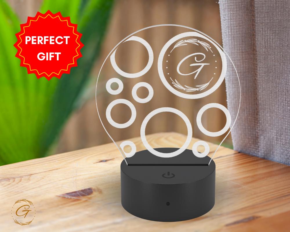 GBubble Circle Acrylic LED Sign, Modern Light Decor