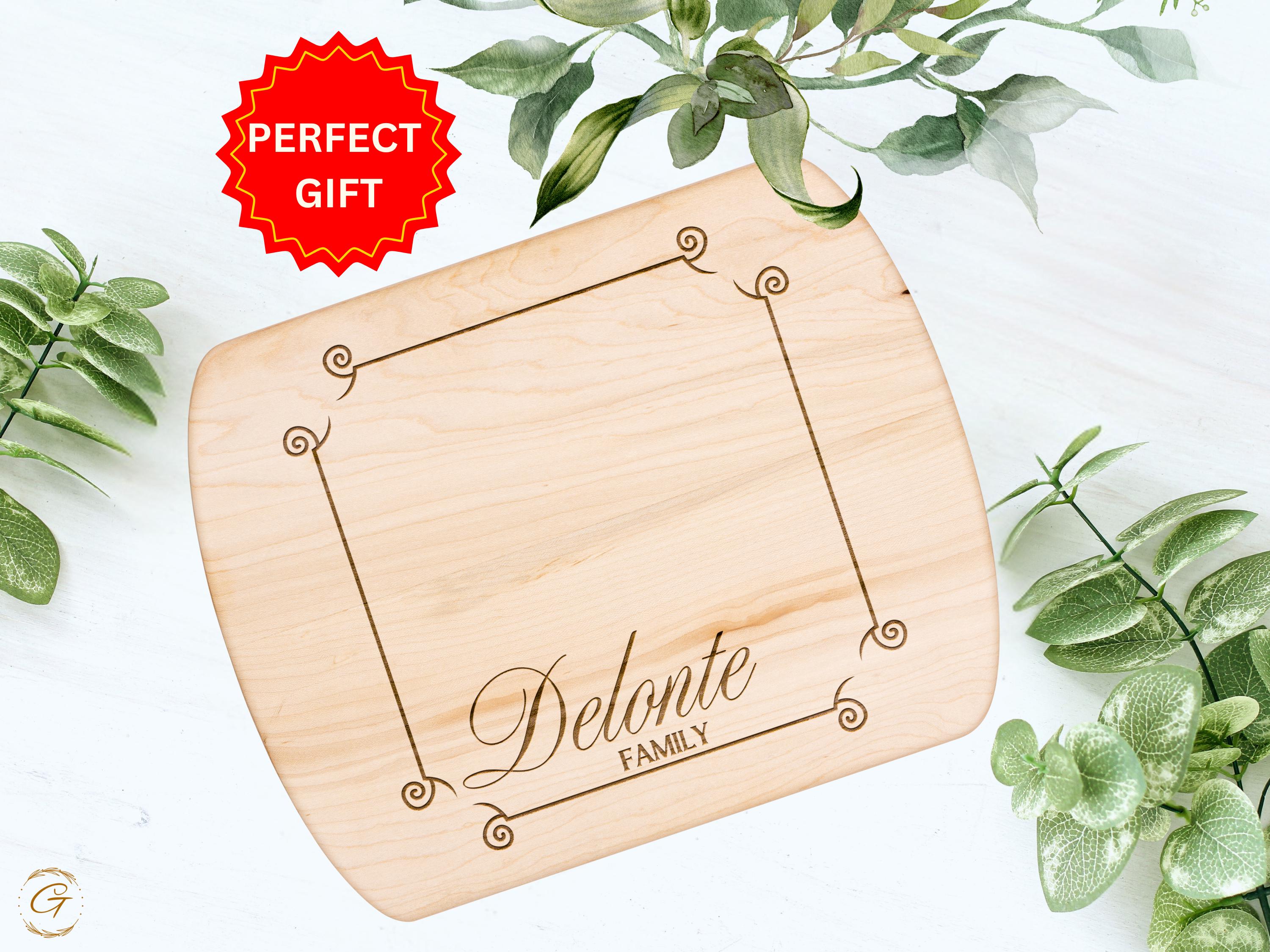 Personalized Hardwood Oval Cutting Boards - Custom Engraved Family Name Boards - Wedding, Housewarming, Charcuterie, Gift for Kitchen Lovers