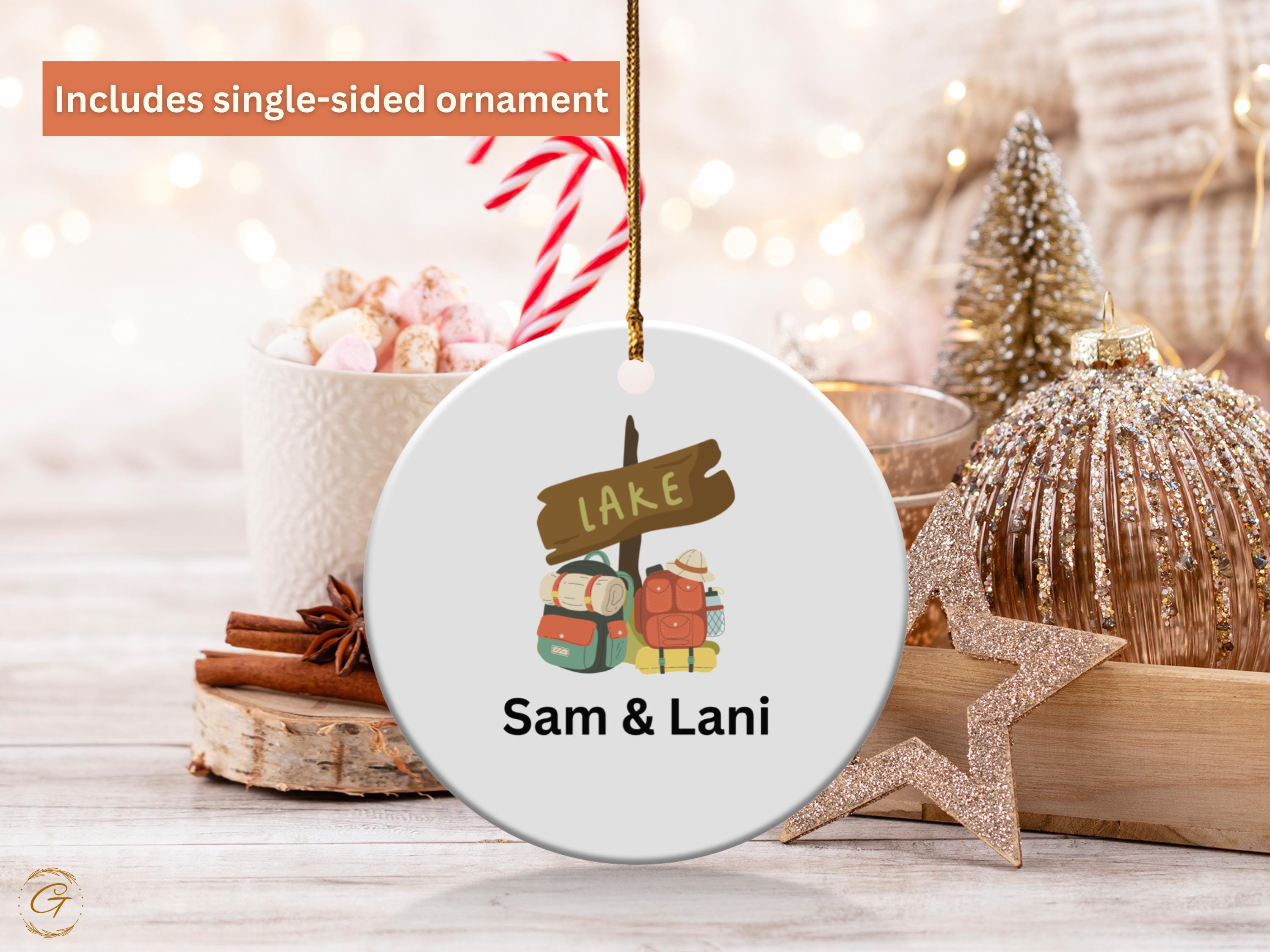 Custom Travelers Ornaments, Personalized Hiking Ornaments
