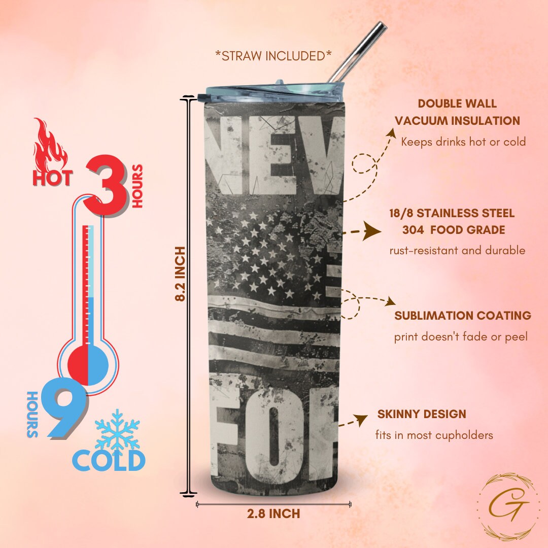 Never Forget Memorial Day Skinny Tumbler 20 oz