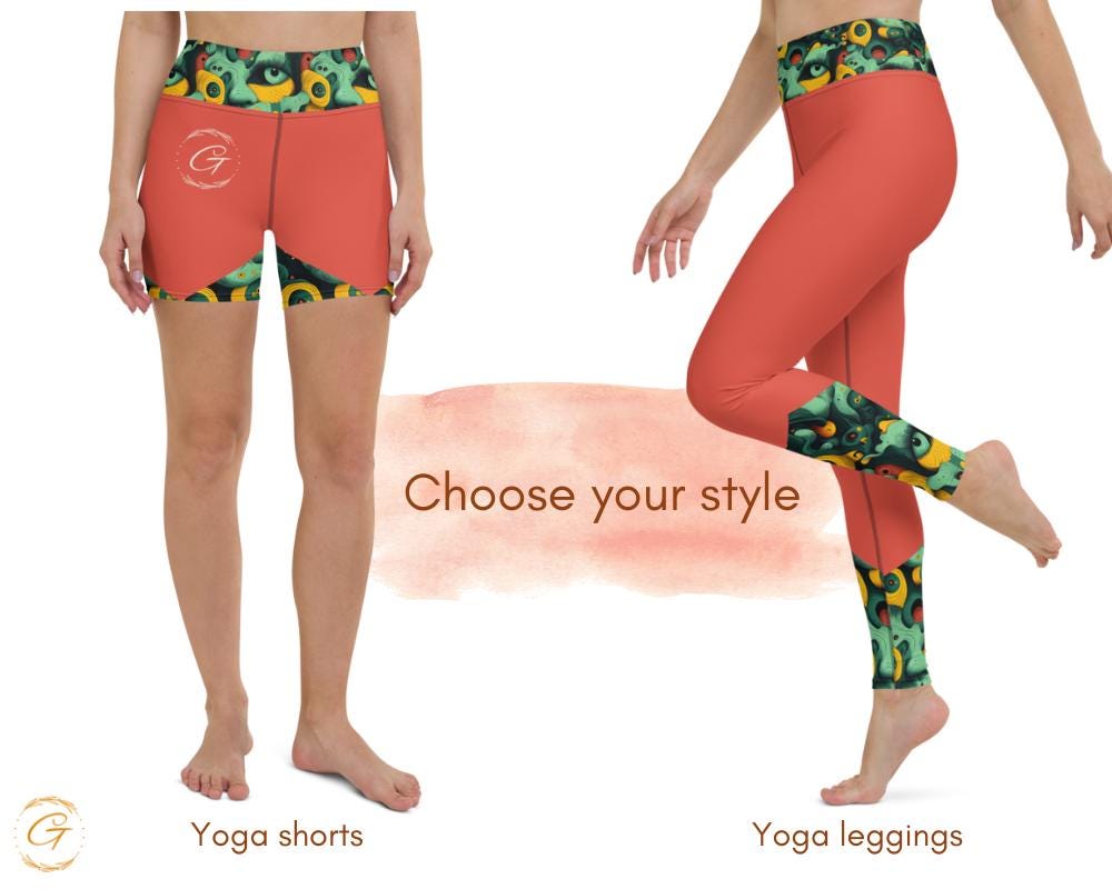 Dreamy Mint AOP Yoga Leggings and Shorts, Stylish Women’s Activewear High-Stretch, Comfortable Perfect for Yoga Fitness and Everyday Outfits