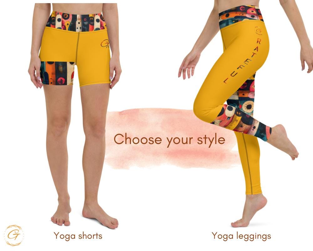 Bold and Artistic AOP Yoga Leggings and Shorts - High-Waisted, Comfortable & Stylish Activewear for Yogas, Workouts, or Casual Everyday Wear