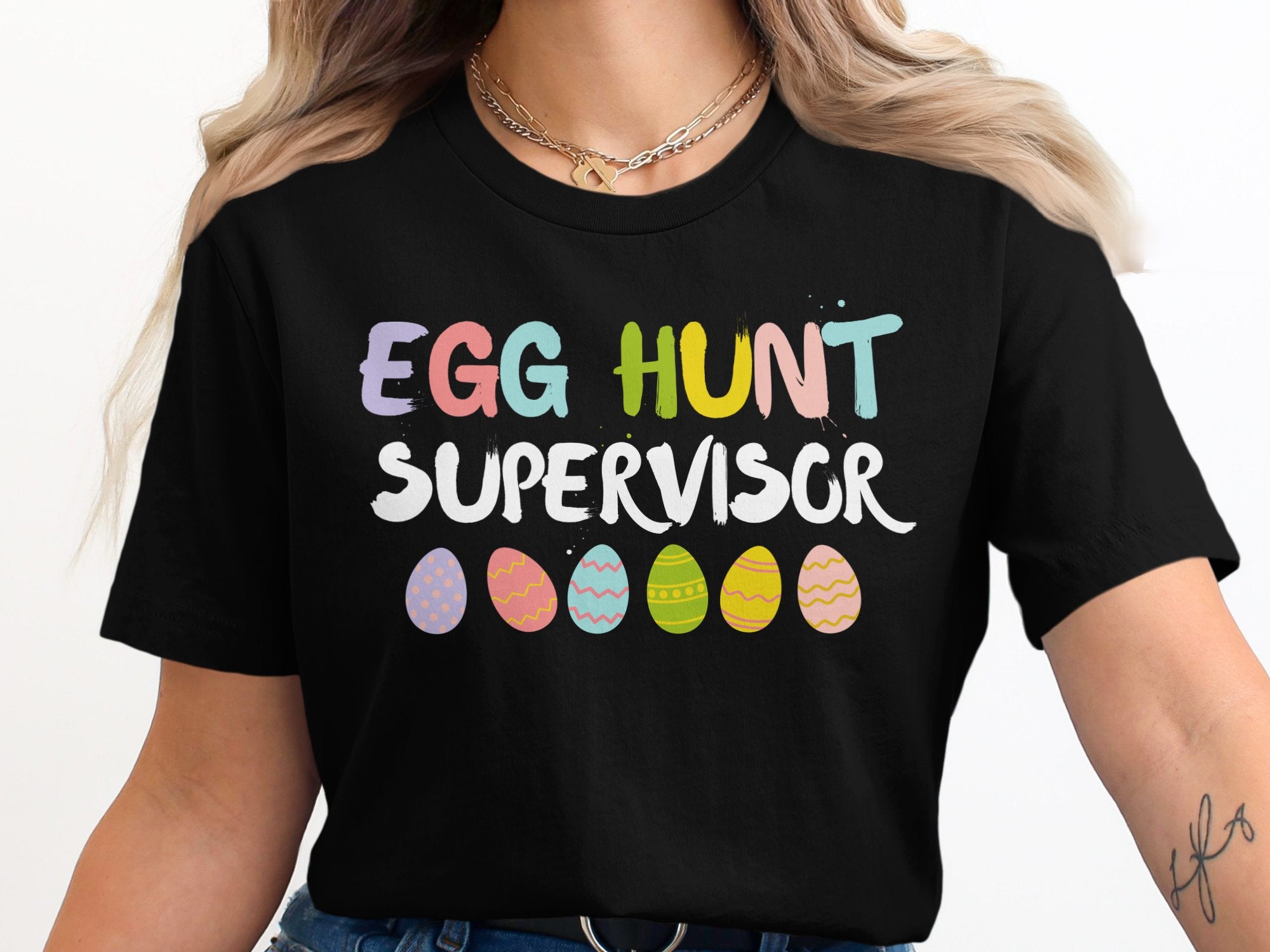 Egg Hunt Supervisor Colorful Easter T-Shirt product type