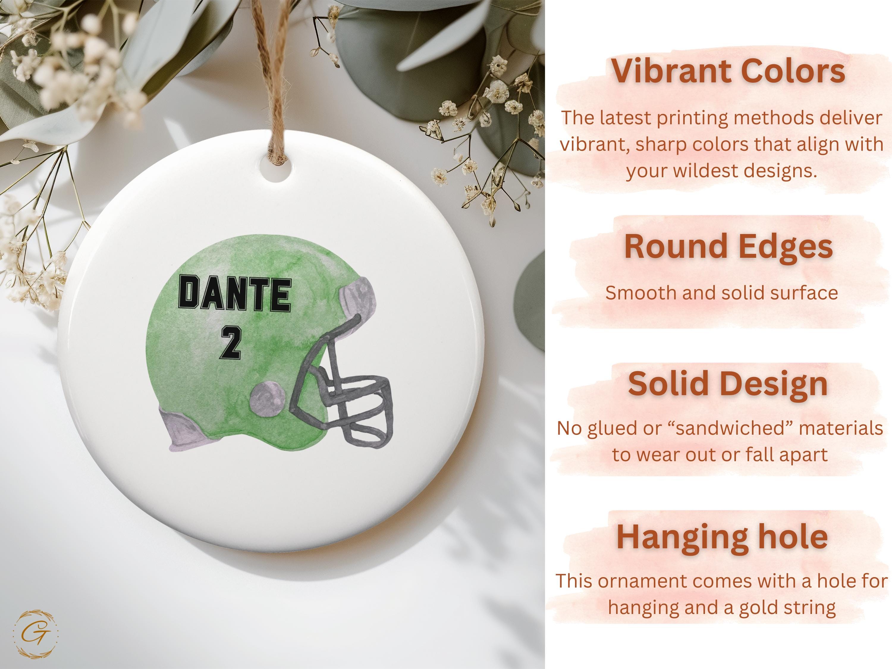 Personalized Football Helmet Ornament, Custom Name Decoration, Unique Sports Fan Gift, Holiday Tree Decor, Kids Room Decor, Holiday Keepsake