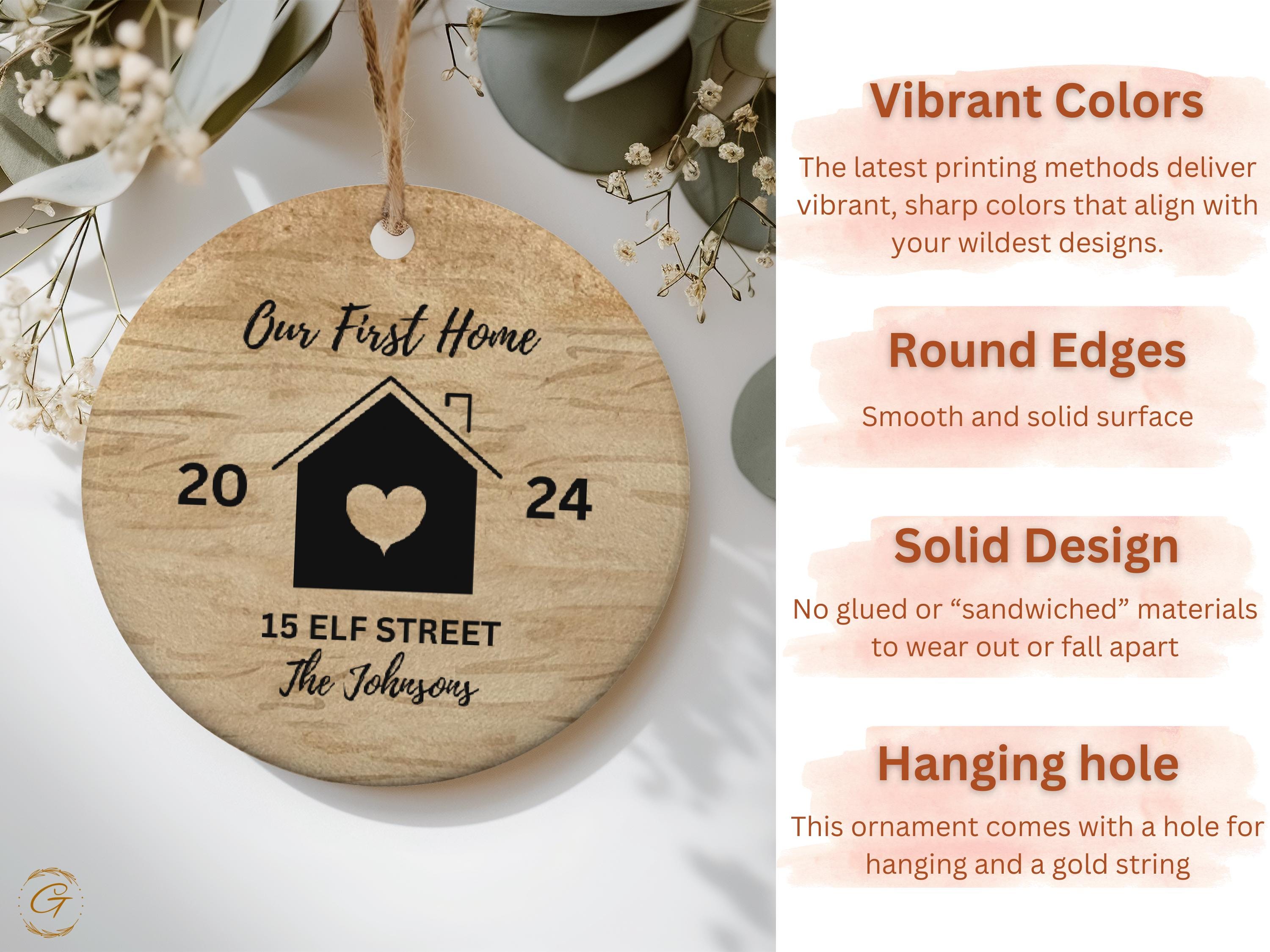 Personalize Housewarming Ornament, Custom Family Ornament, New Home Gift, Home Sweet Home Keepsake, First Home Decoration, Gift for Neighbor