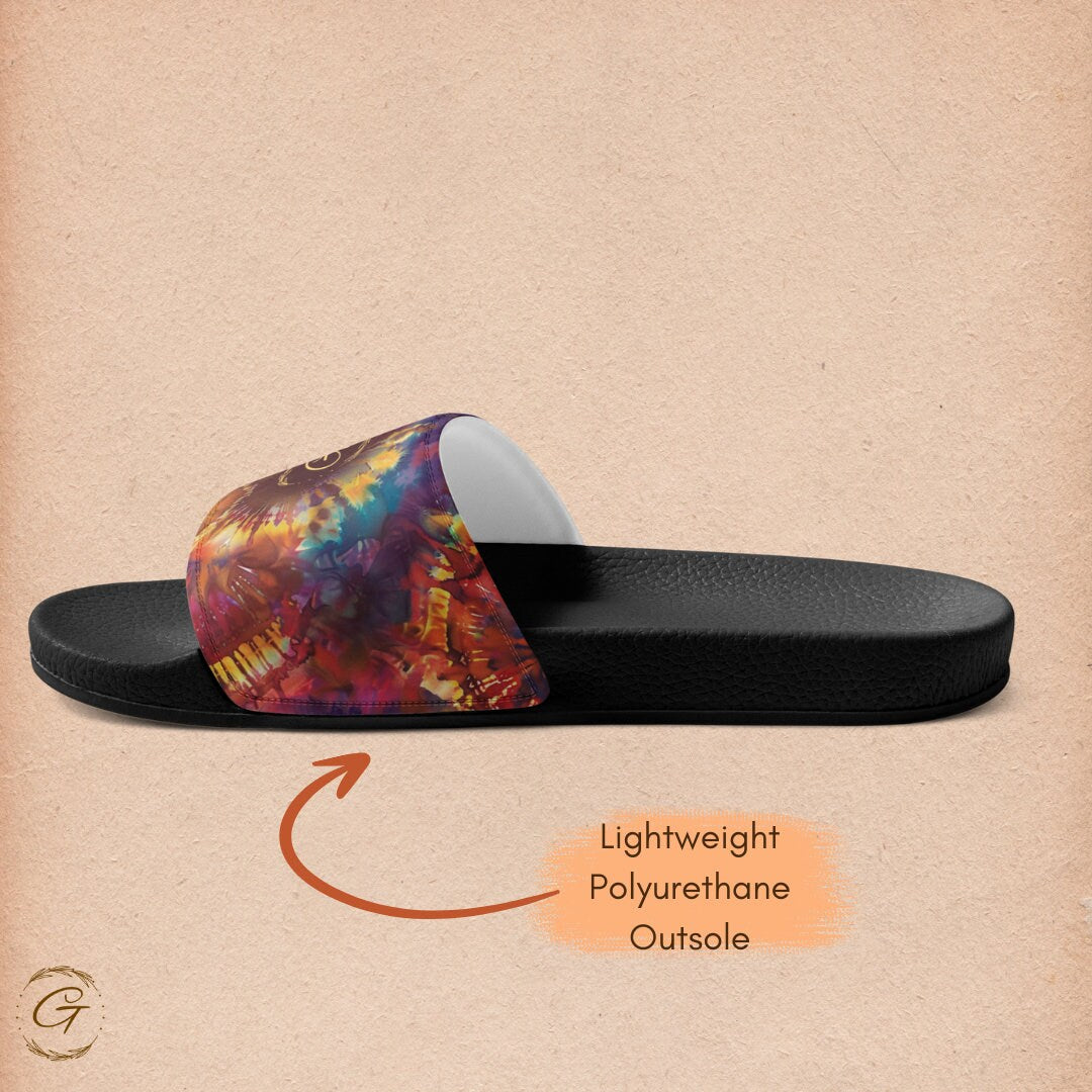 Colorful Tie Die Design Men's Slides
