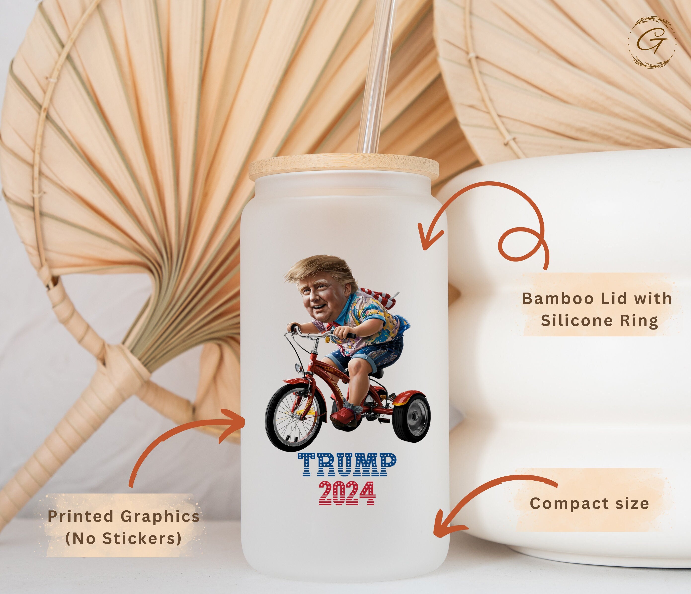 Trump 2024 Design Frosted Glass Cup