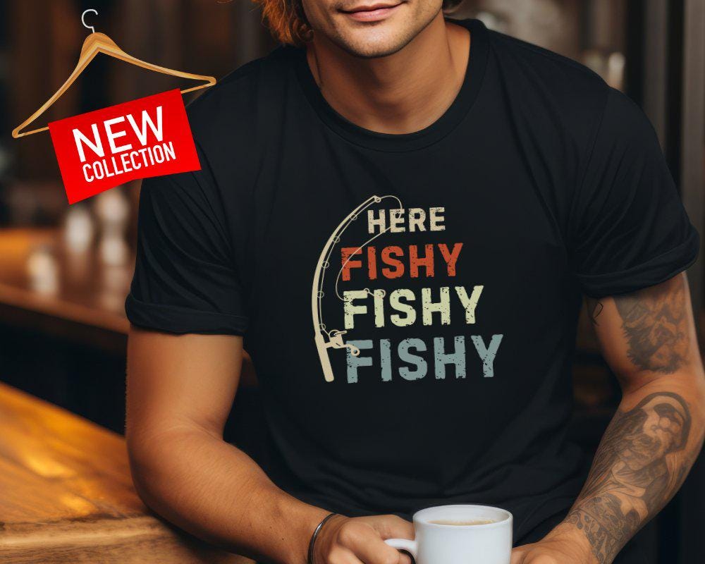 Hobby Fishing Graphic Shirt, Here Fishy Fishy Tee