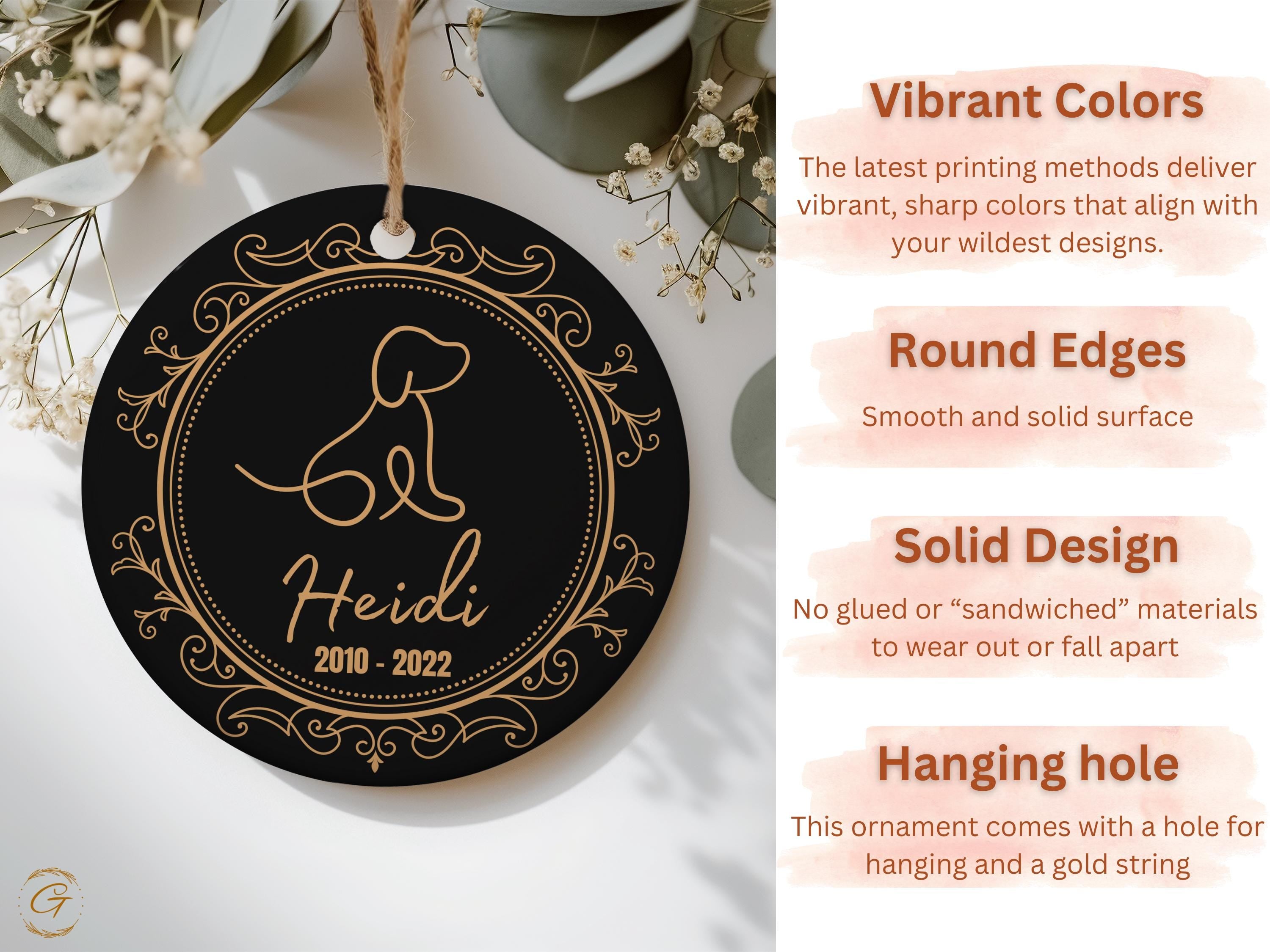 Memorial Pet Ornament, Dog Remembrance Keepsakes