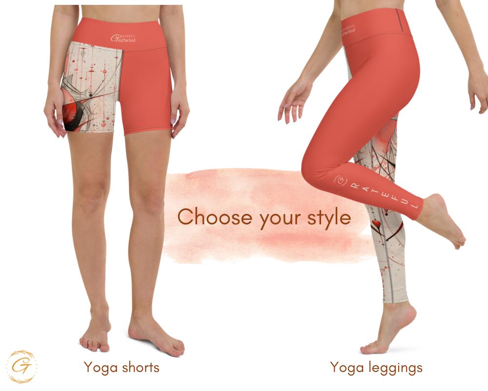 Ruby Alchemy AOP Yoga Leggings and Shorts Bold Activewear for Women High-Stretch Comfortable Perfect for Yoga Fitness and For Everyday Style