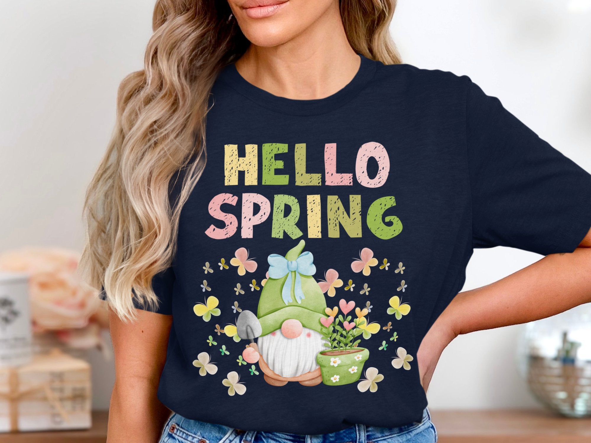 Hello Spring Gnome Graphic Tee Fashion product