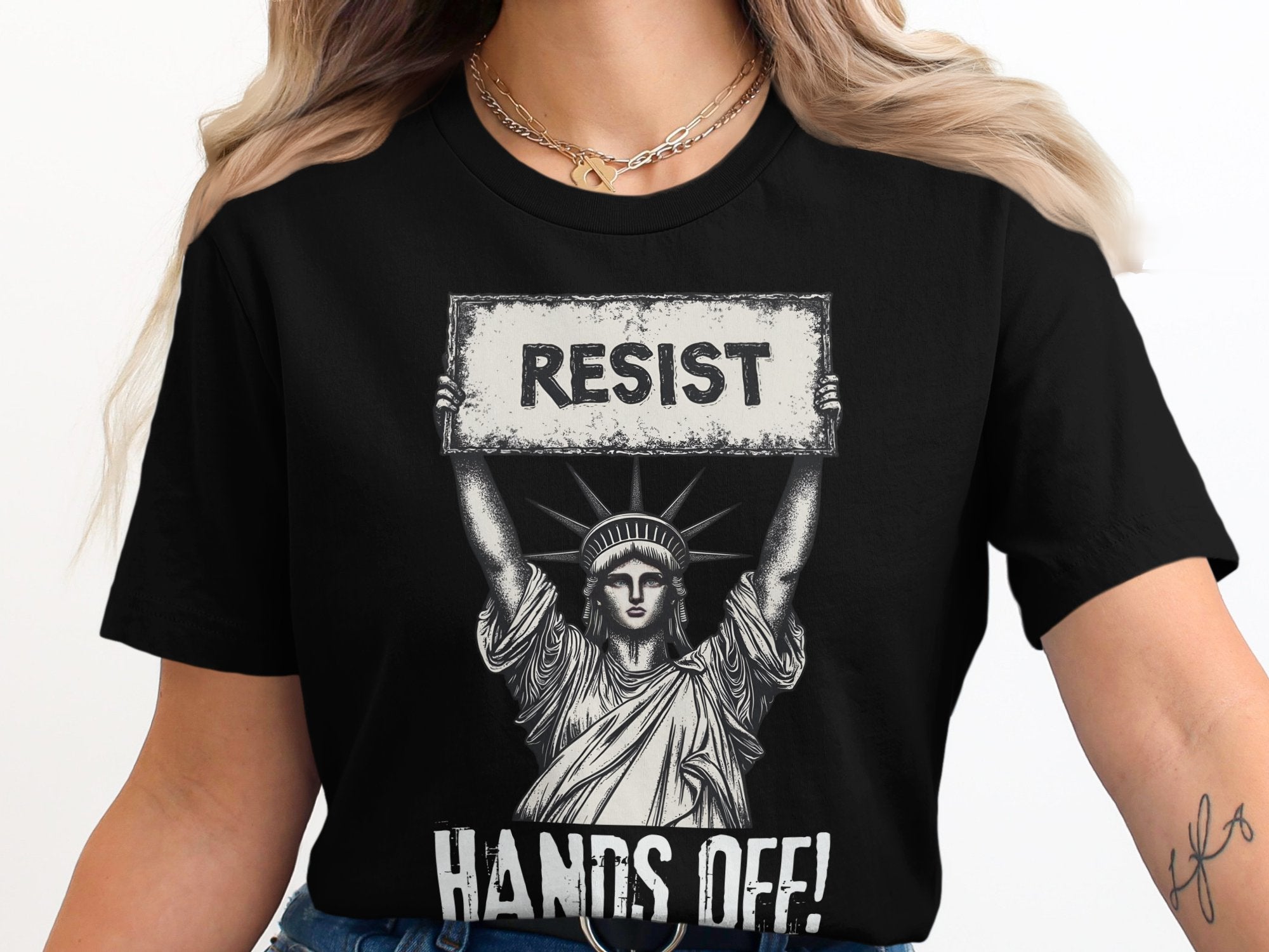 Resist Hands Off Statue of Liberty Graphic T-Shirt product