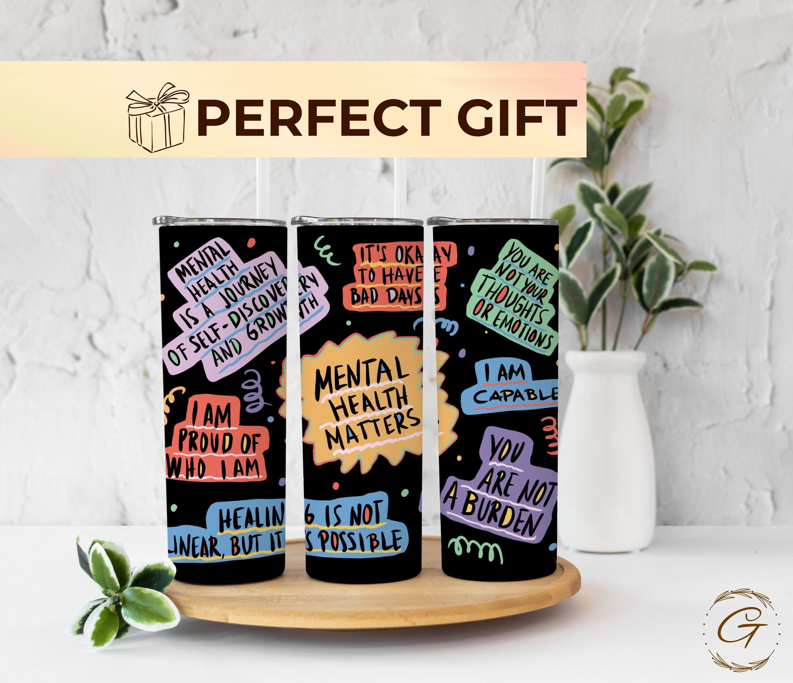Mental Health Matters Tumbler 20oz Skinny