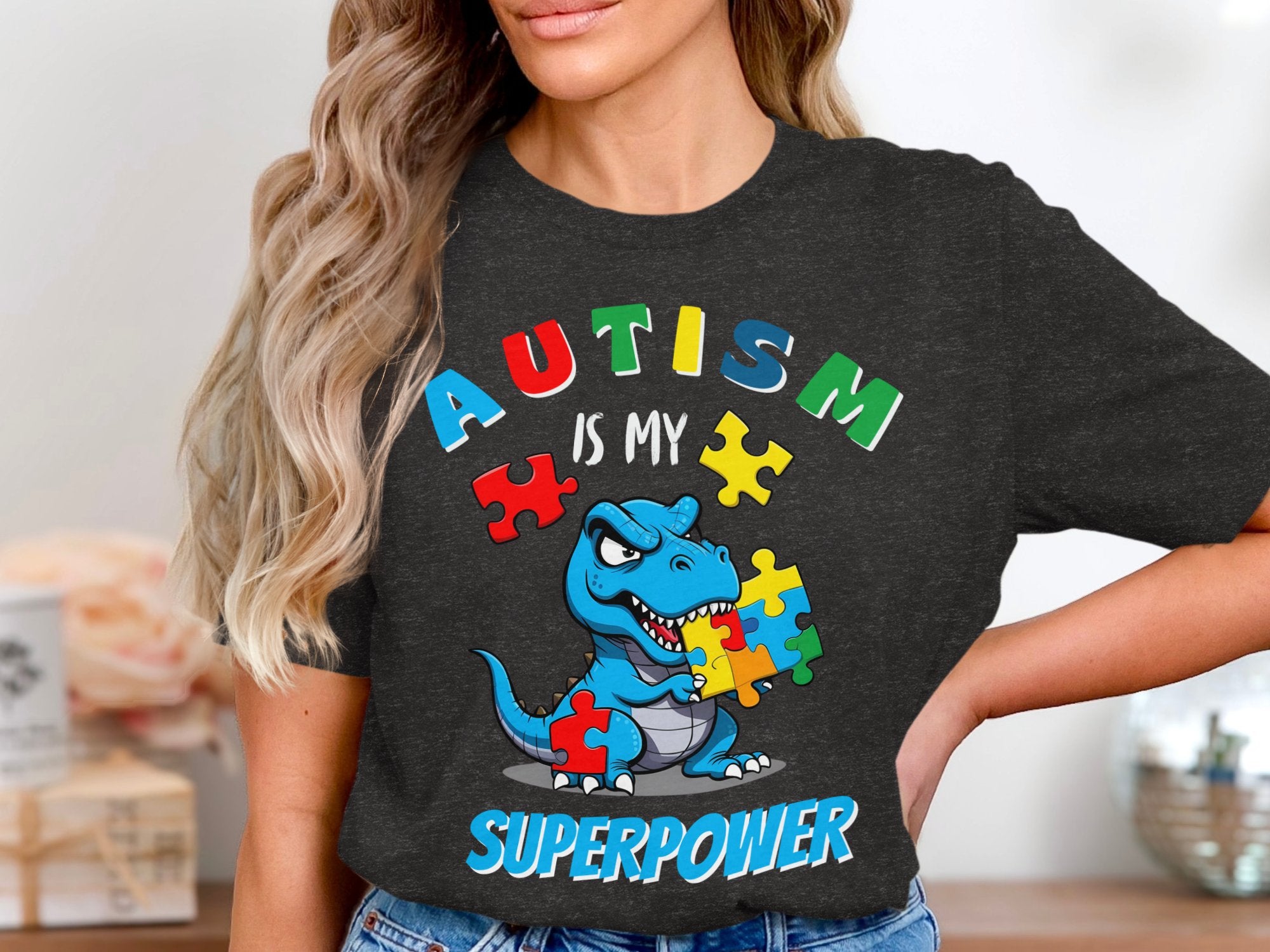 Autism Is My Superpower Dinosaur T-Shirt product type