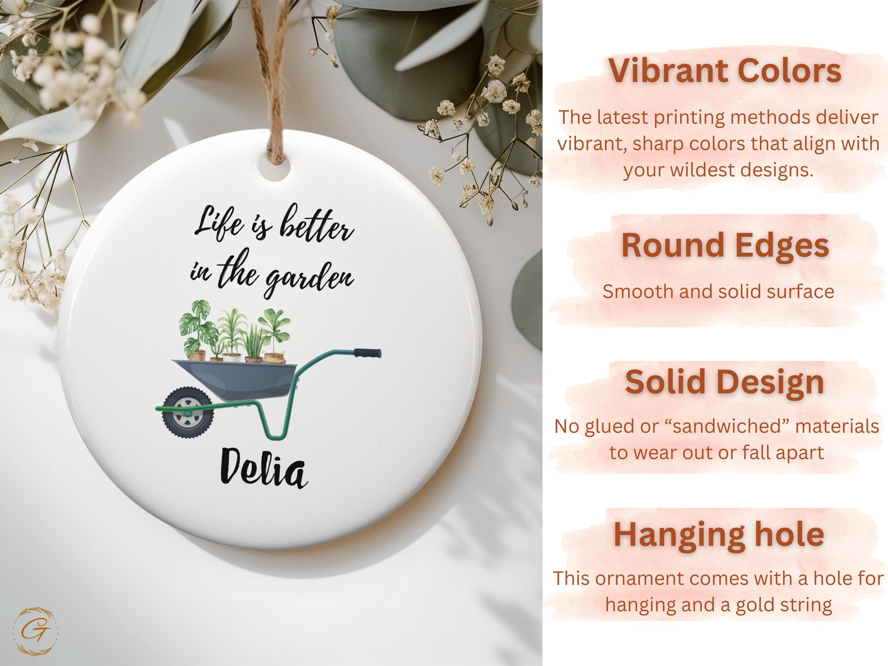 Personalized Garden Decor Ornament, Perfect Gift Gardeners, Indoor Outdoor Decorations, Holiday Keepsake for Garden Lovers. Ideal Xmas Gifts
