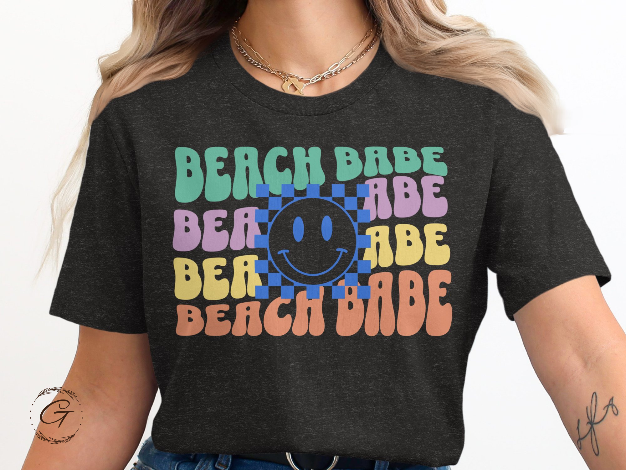 Beach Babe T-Shirt with Colorful Graphic Design product type