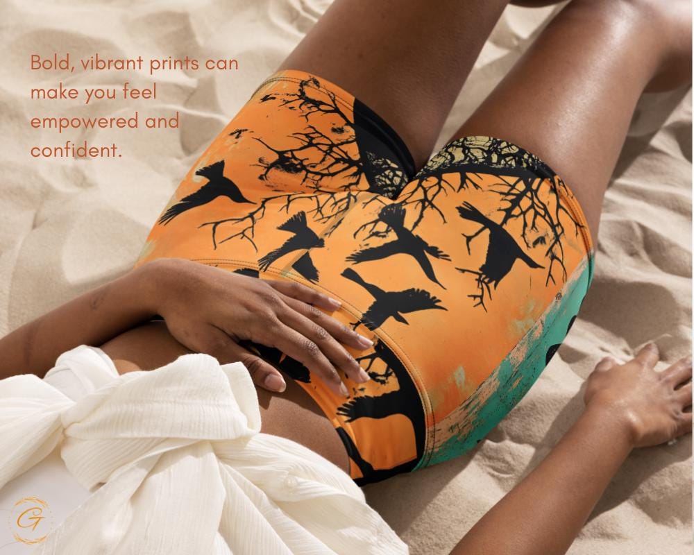 Crow Tree AOP Yoga Shorts High-Waisted Halloween Activewear