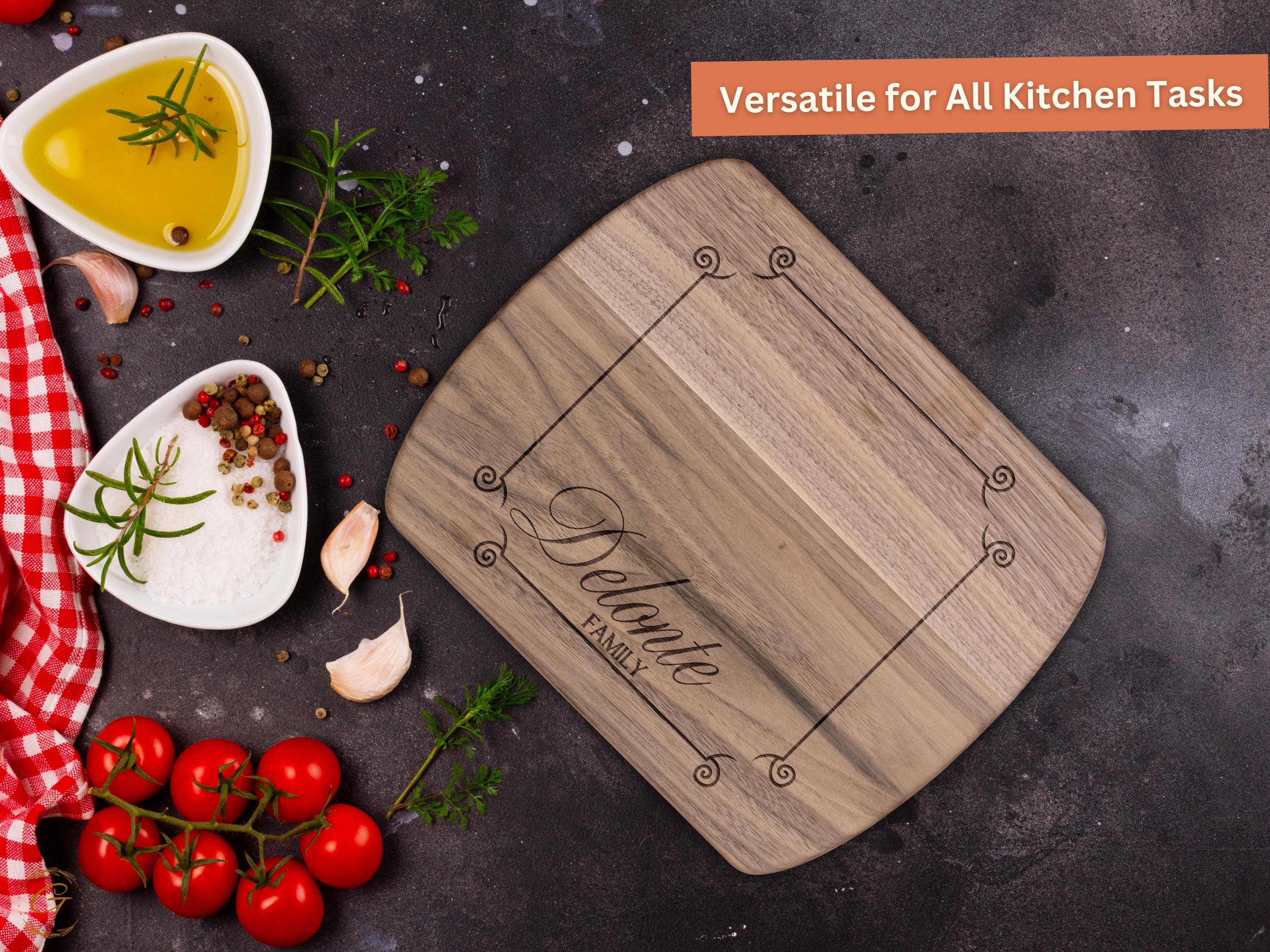 Personalized Hardwood Oval Cutting Boards - Custom Engraved Family Name Boards - Wedding, Housewarming, Charcuterie, Gift for Kitchen Lovers