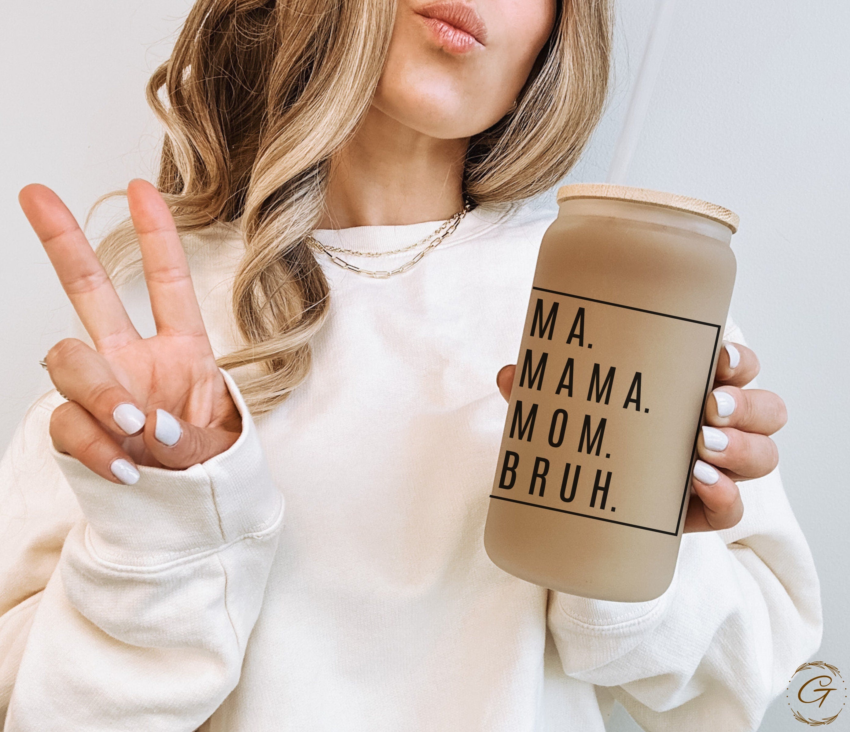 Mama Frosted Cup Gift For Mothers Day Gift For Mom's Birthday From Kids Mama Needs Coffee Custom Glass Tumbler For Iced Coffee Gift For Her