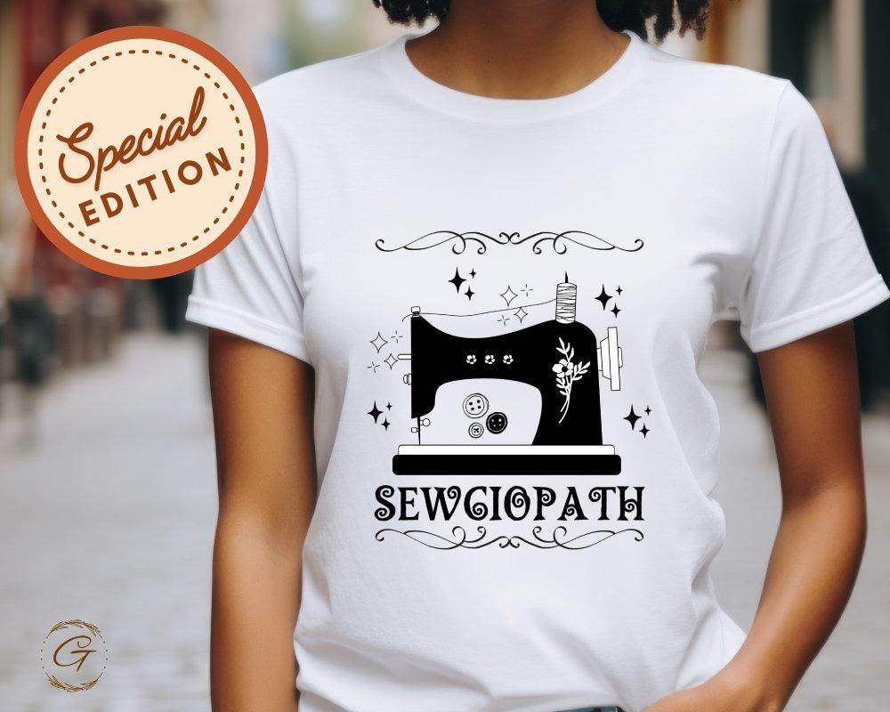Hobby Shirt, Sewing Machine Graphic Tee, Sewciopath T-Shirt