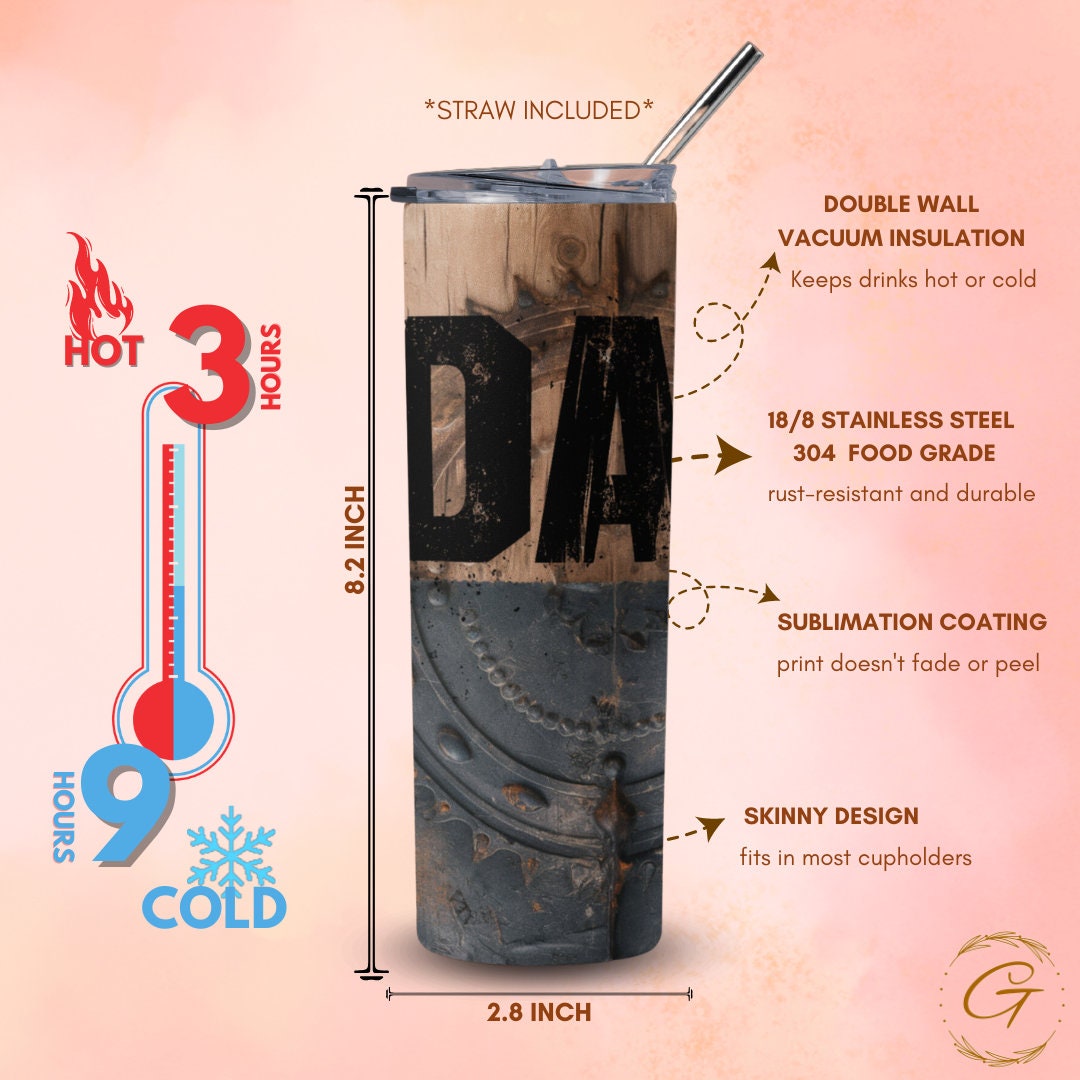 DAD Skinny Tumbler 20oz Perfect Father's Day Present