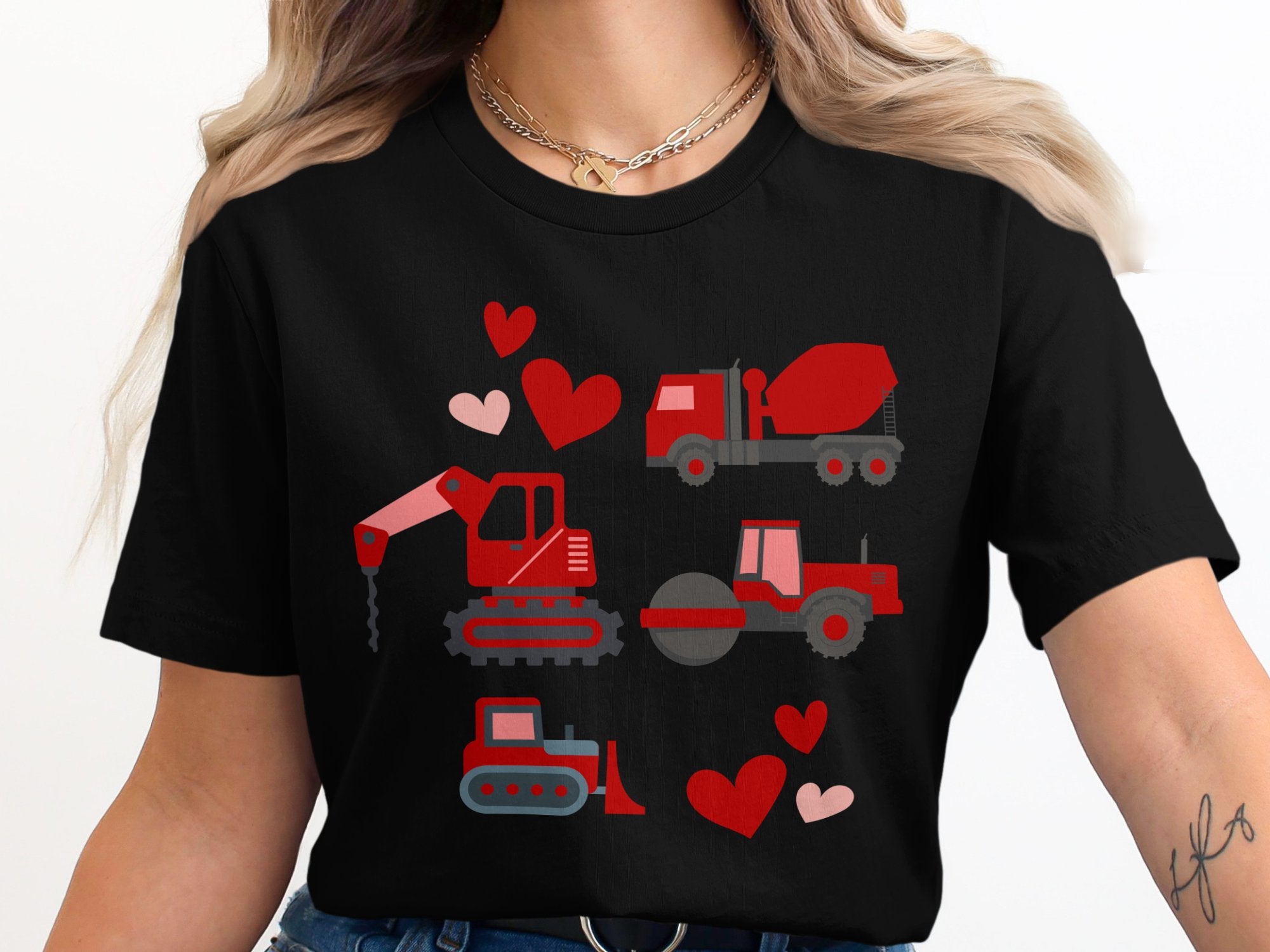 Cute Valentine's Day Construction Vehicle Graphic product