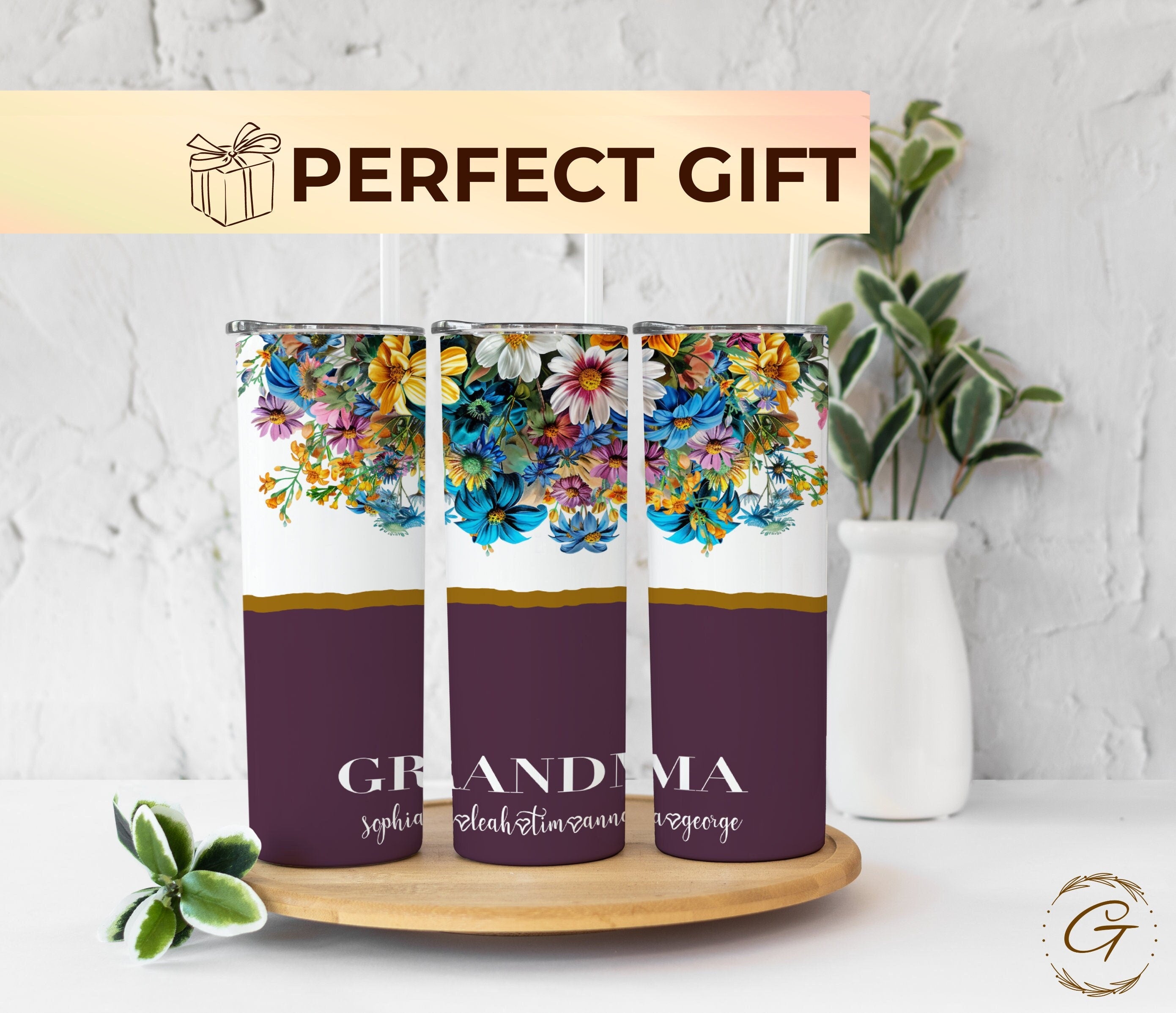 Heartwarming Personalized Grandma Tumbler with Grandkids' Names