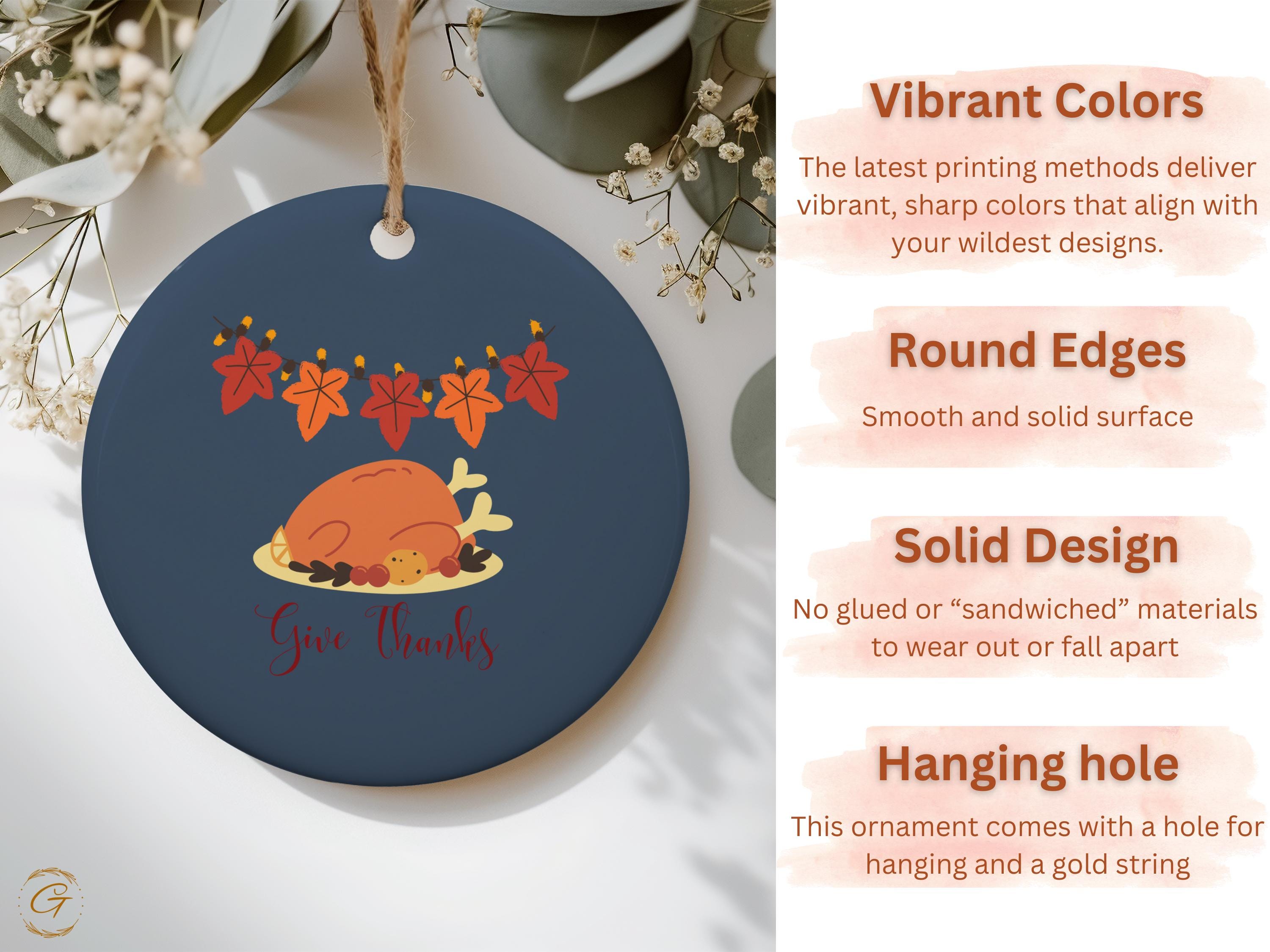 Thanksgiving Turkey Ornament, Give Thanks Holiday Decors, Autumn Leaf Garland, Fall Festive Decor, Thanksgiving Gift Idea, Holiday Keepsakes