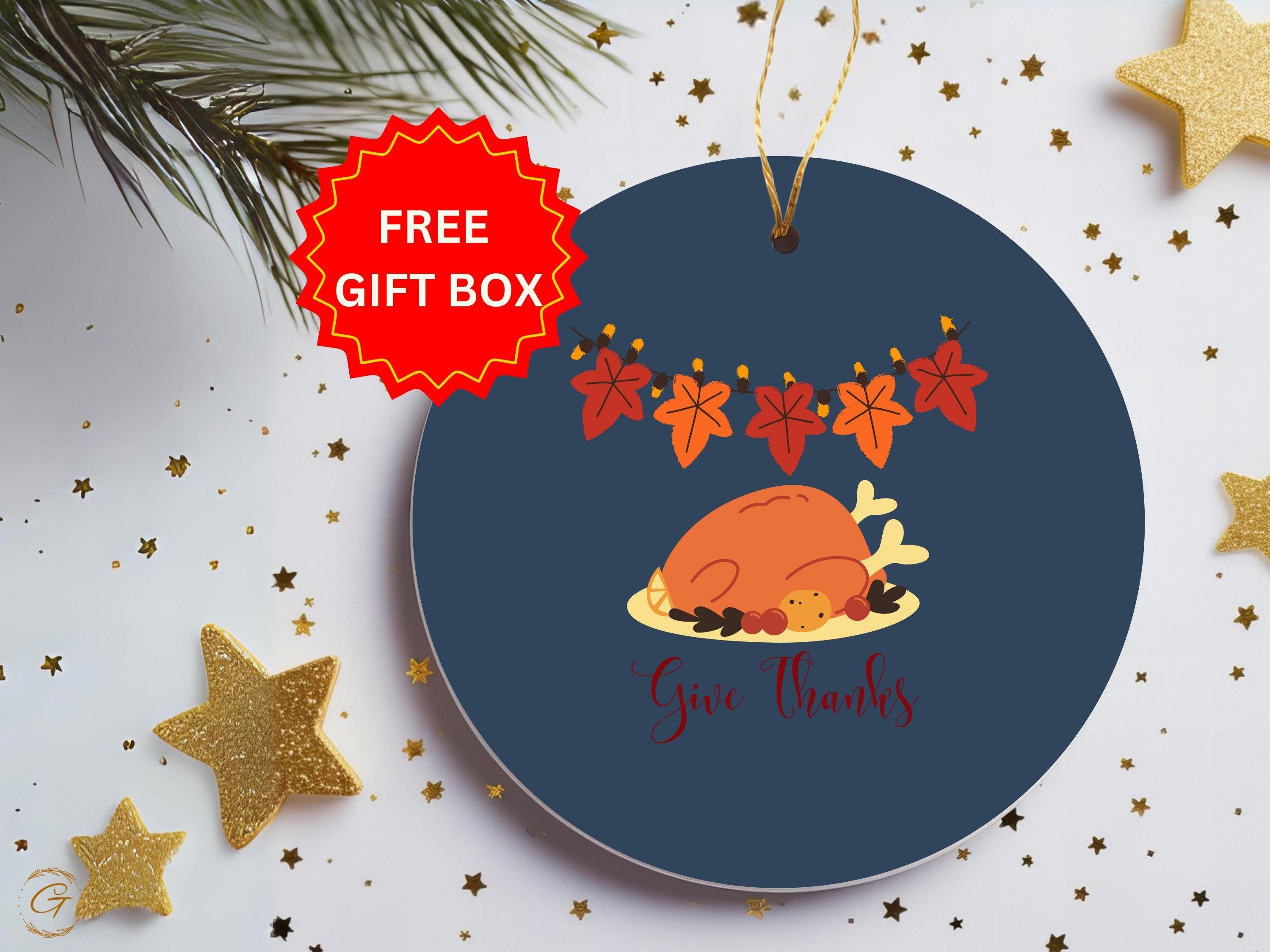 Thanksgiving Turkey Ornament, Give Thanks Holiday Decors, Autumn Leaf Garland, Fall Festive Decor, Thanksgiving Gift Idea, Holiday Keepsakes