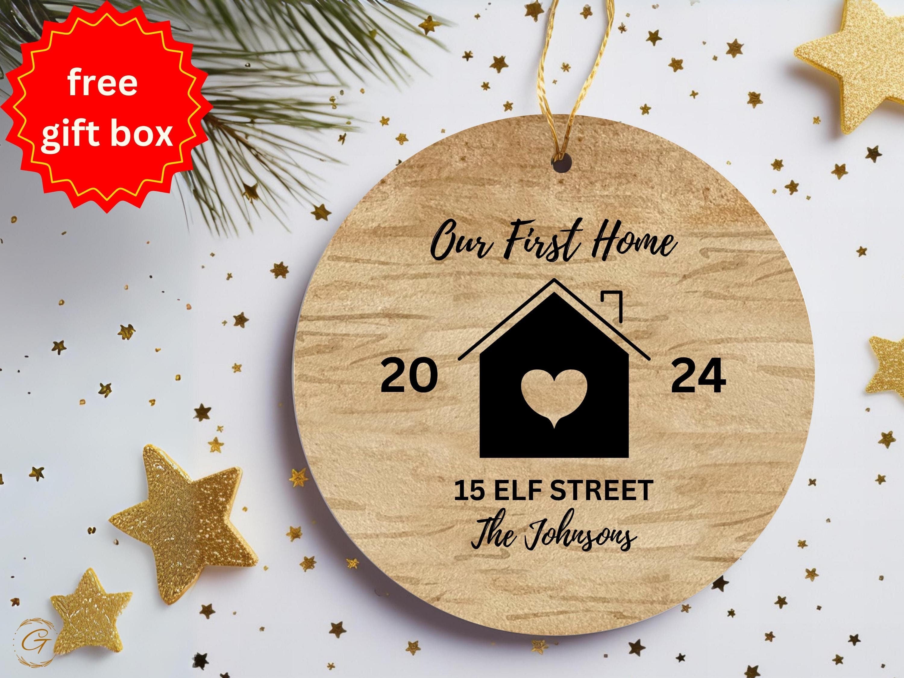 Personalize Housewarming Ornament, Custom Family Ornament, New Home Gift, Home Sweet Home Keepsake, First Home Decoration, Gift for Neighbor