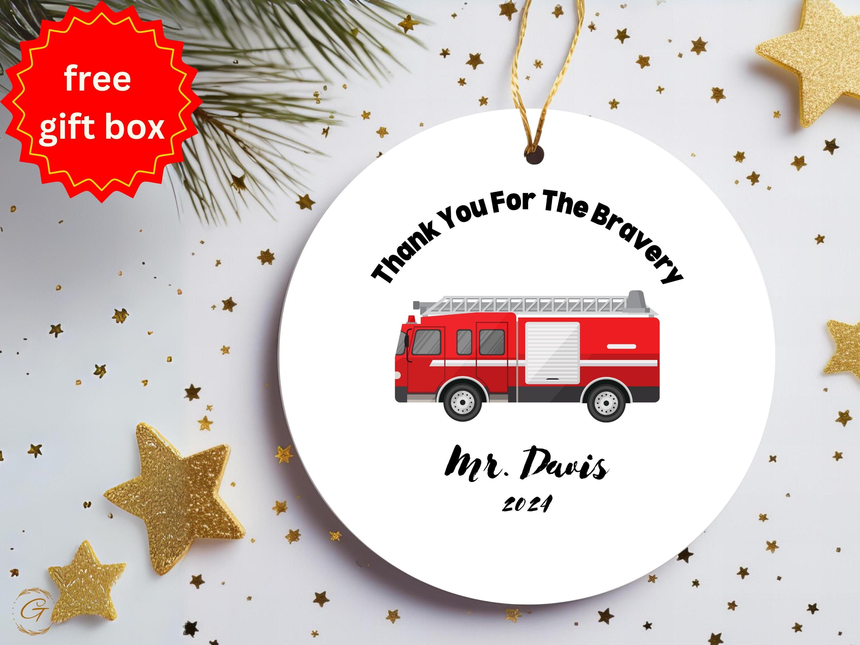 Personalized Fire Truck Ornament, First Responder Gifts