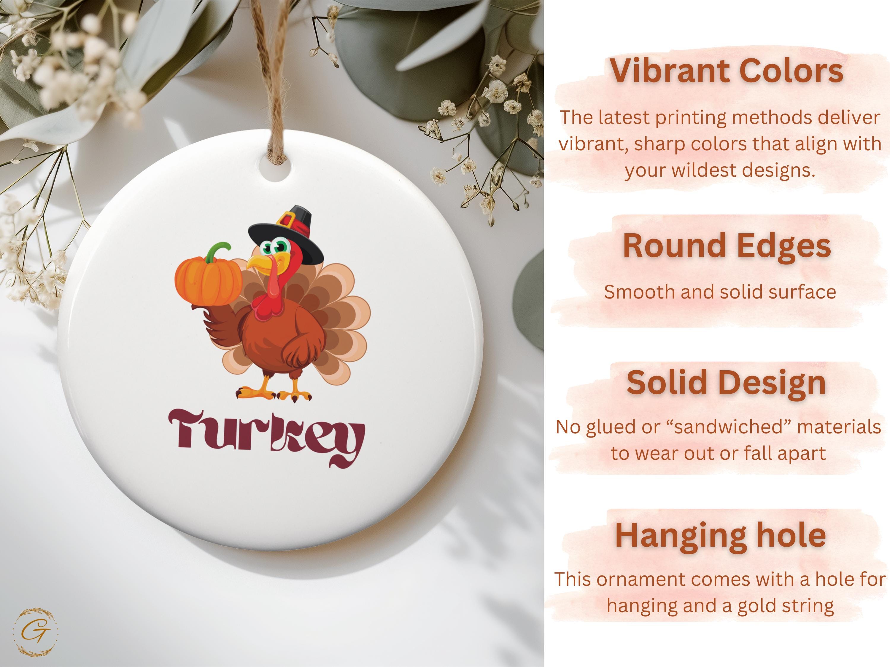 Thanksgiving Turkey Ornament, Turkey Holiday Ornament Keepsake, Festive Holiday Turkey , Turkey Collectible Gift, Ideal Thanksgiving Gift
