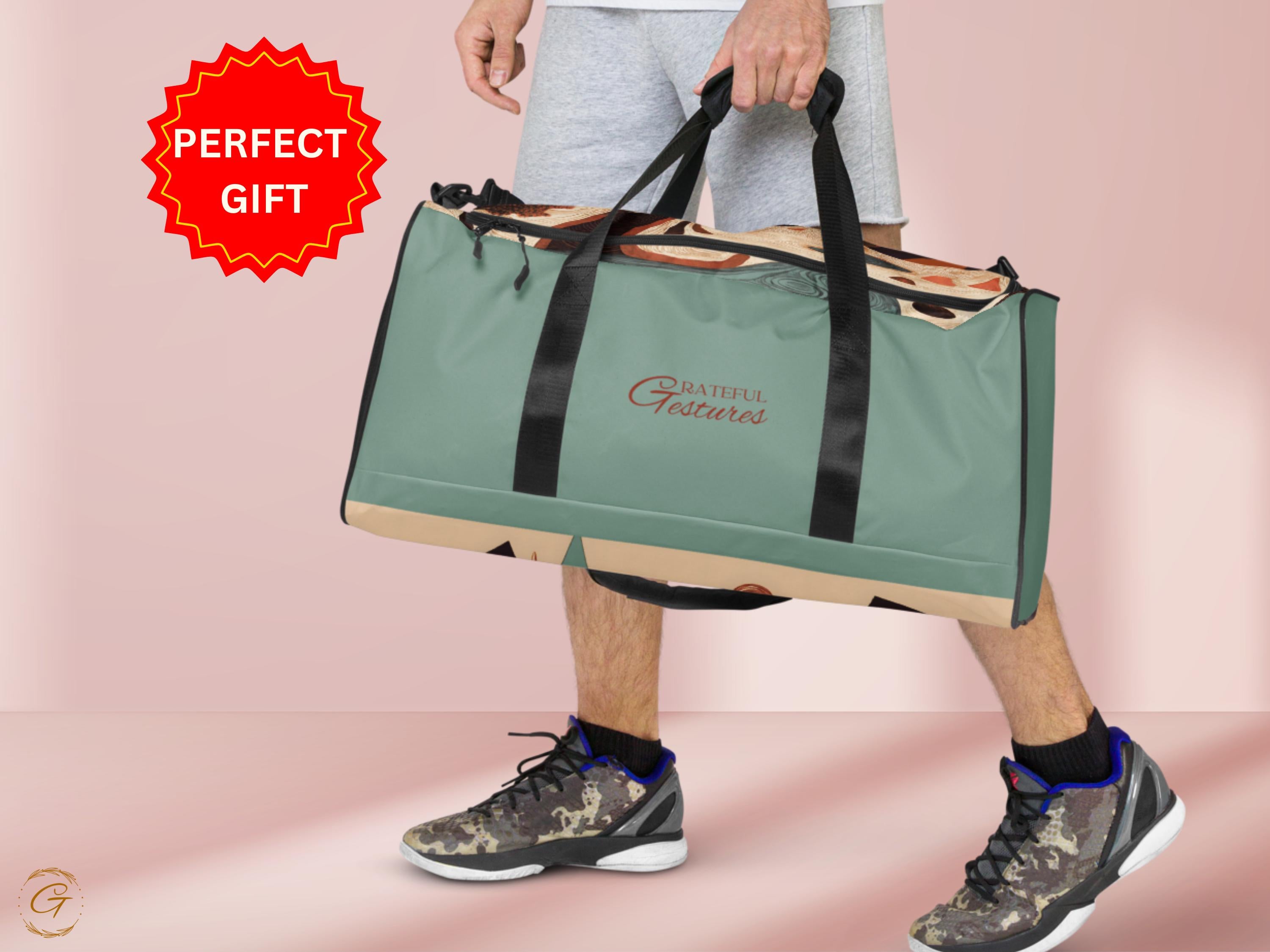 Abstract Mountain AOP Duffel Bag - Stylish Floral Gym Bags, Travel, Sports, or Weekend Bags - Durable, Lightweight, Spacious, Trendy Designs