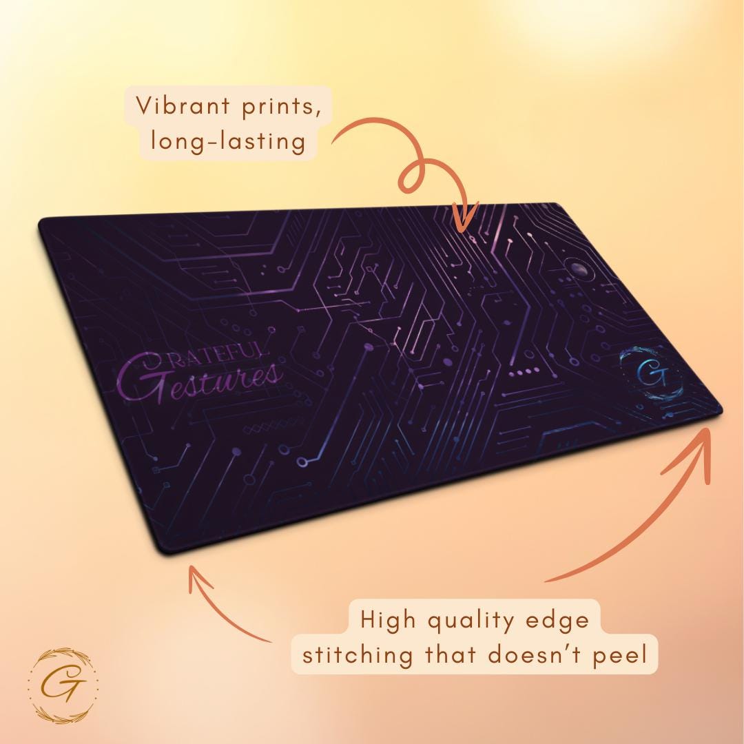 Purple Color Modern Circuit Design Gaming Mouse Pad