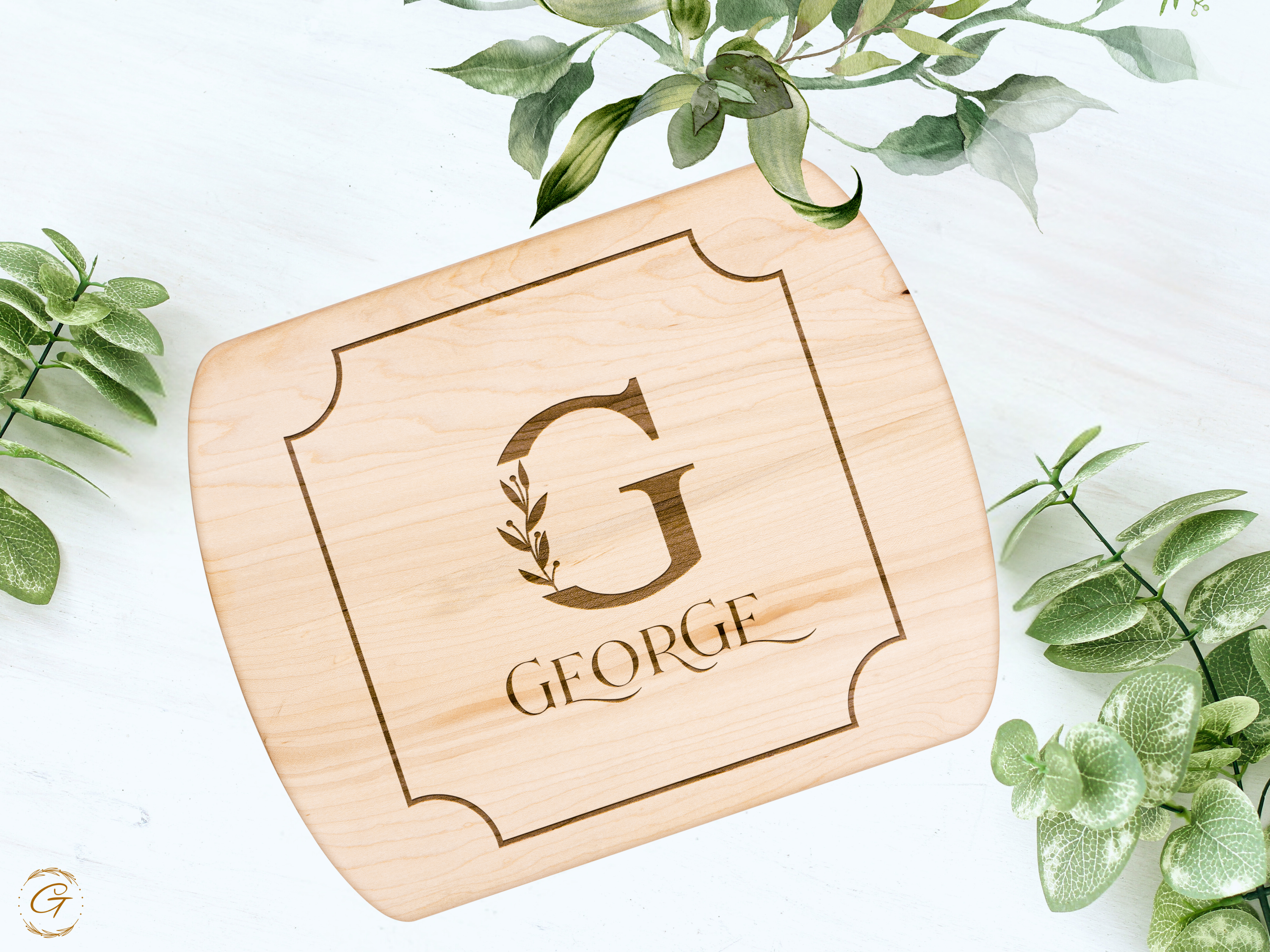 Personalized Hardwood Oval Cutting Board with Custom Name