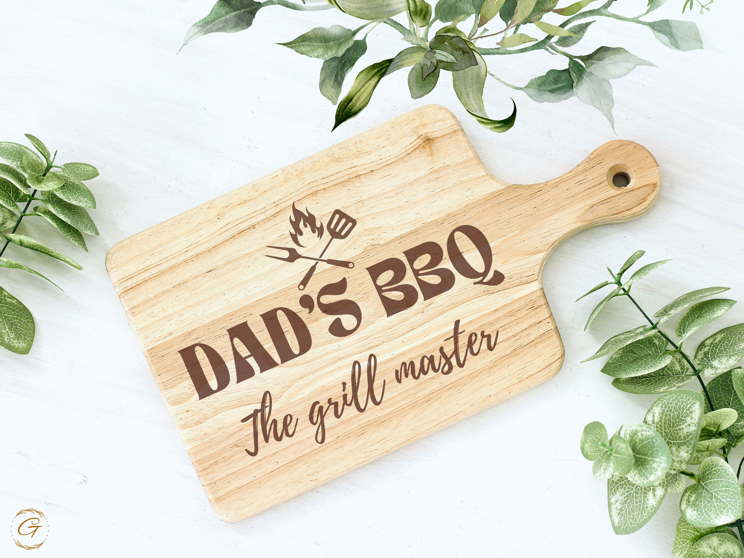 Dad's BBQ The Grill Master Hardwood Cutting Board