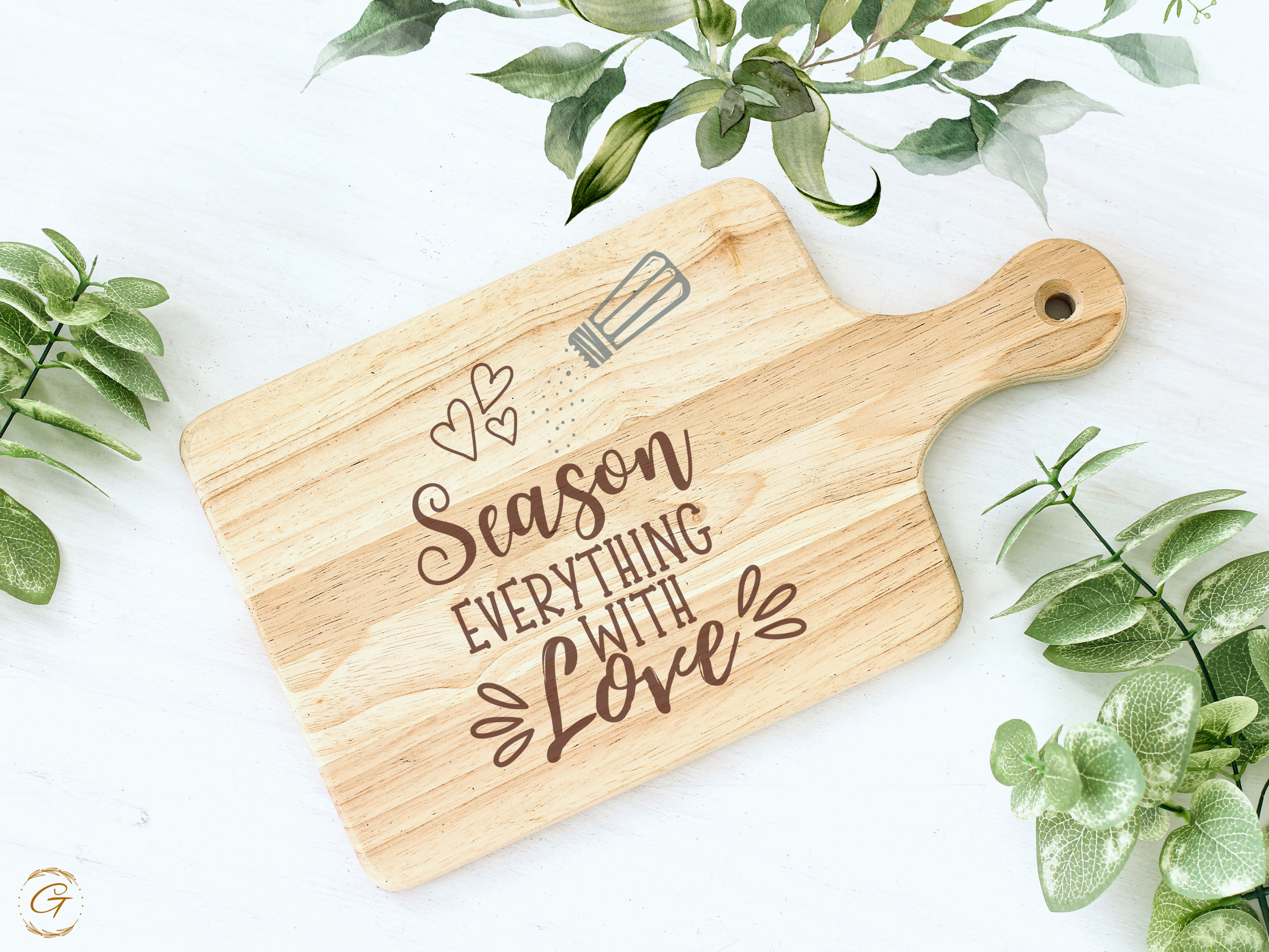 Season Everything with Love Hardwood Cutting Board