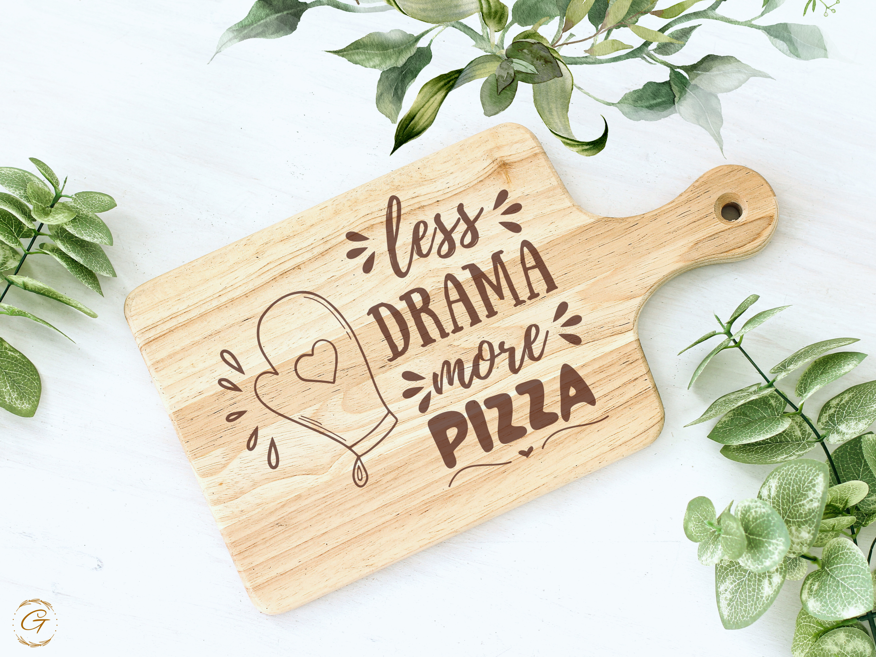 Less Drama More Pizza Cutting Board