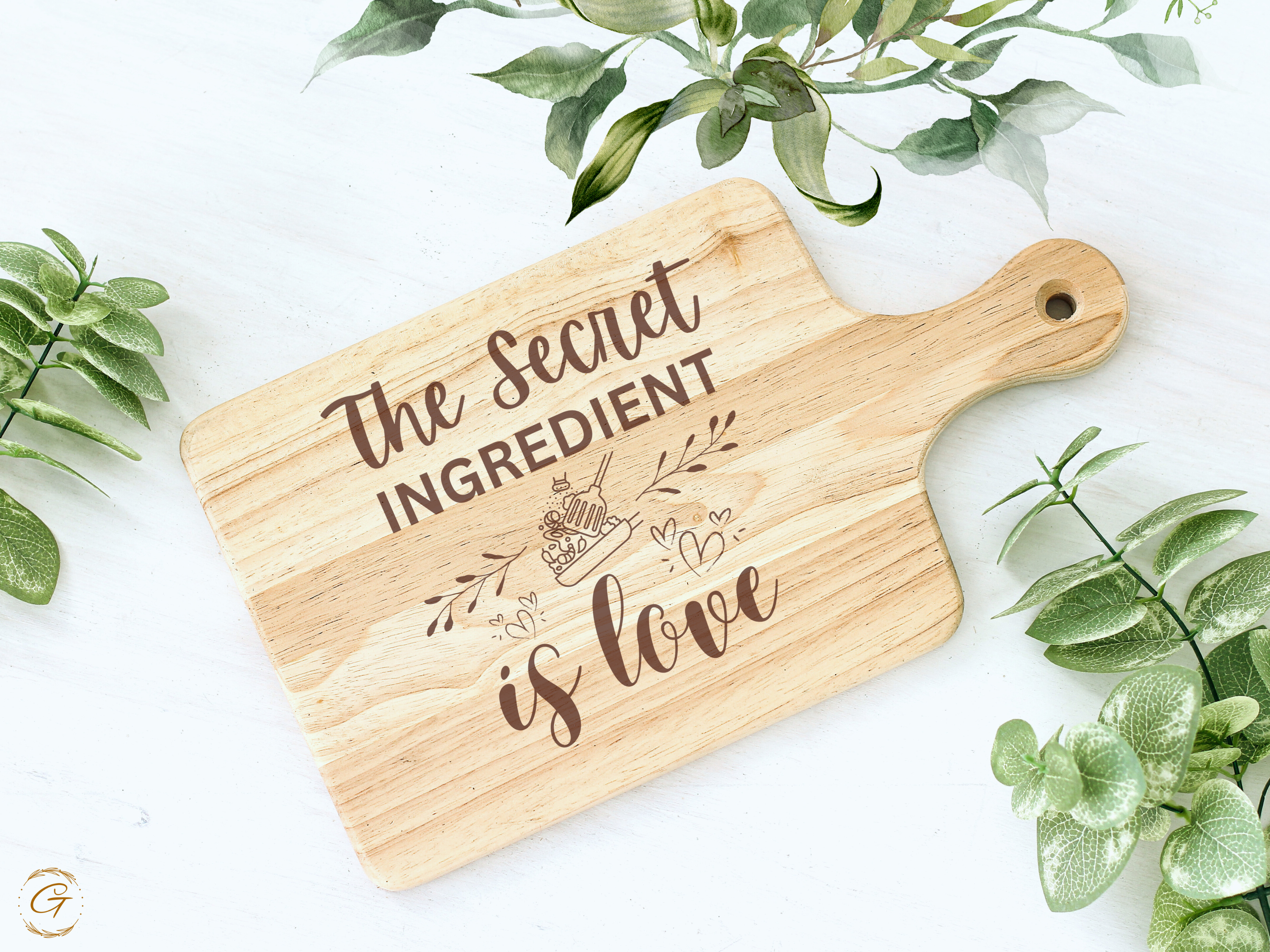 The Secret Ingredient Is Love Hardwood Cutting Board