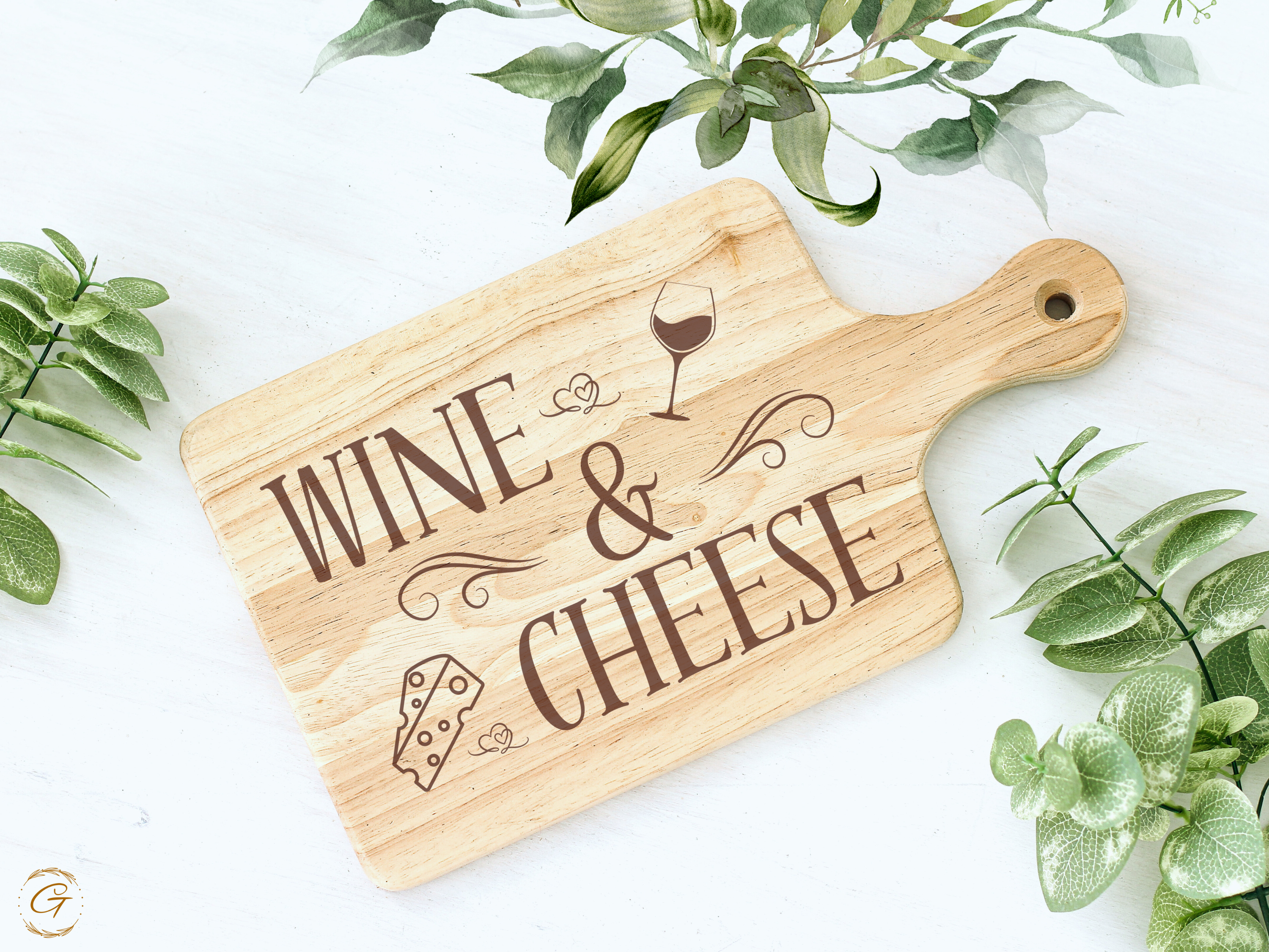 Wine & Cheese Hardwood Cutting Board